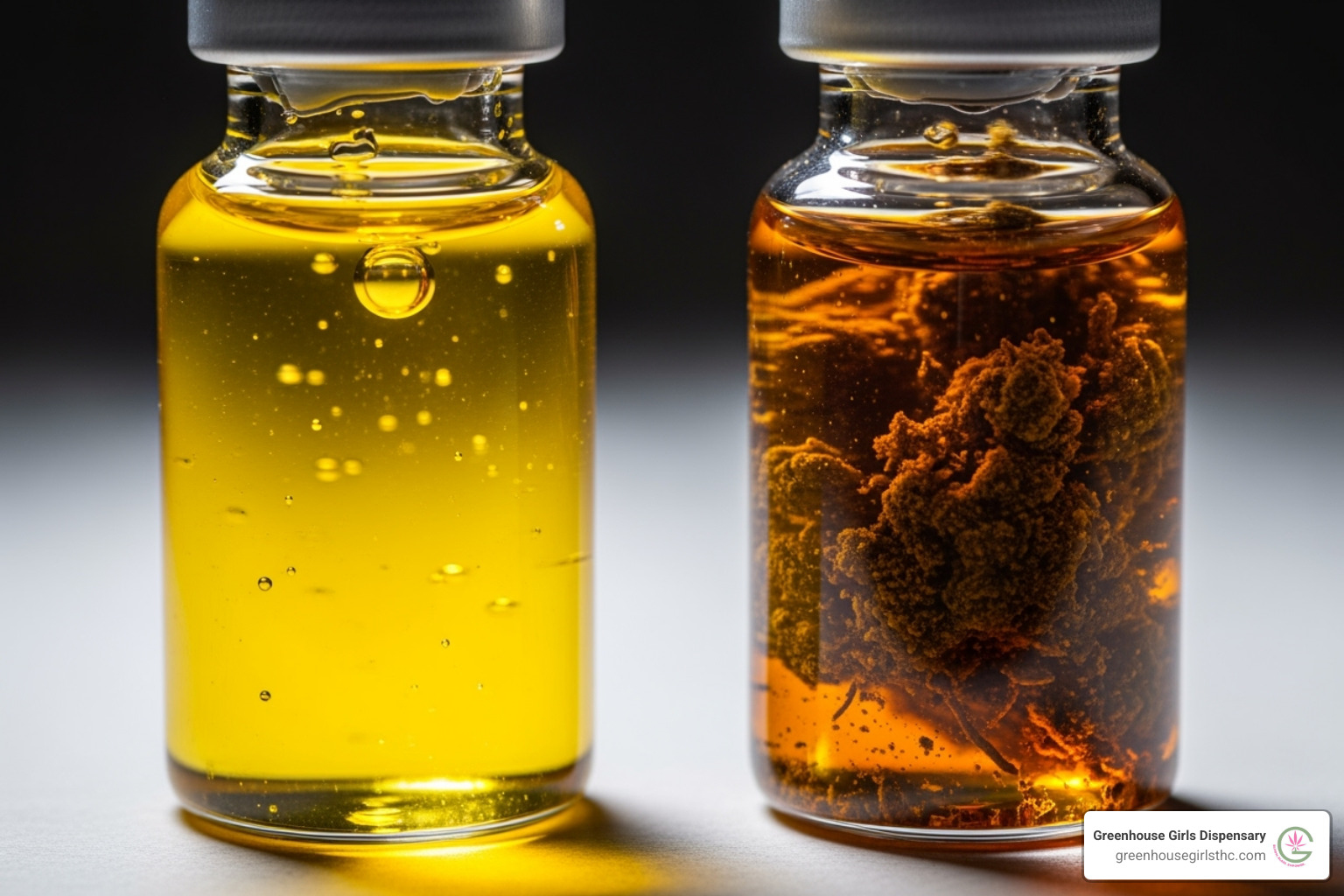 visual difference between golden distillate oil and darker live resin oil - thc carts visual difference between golden distillate oil and darker live resin oil - thc carts