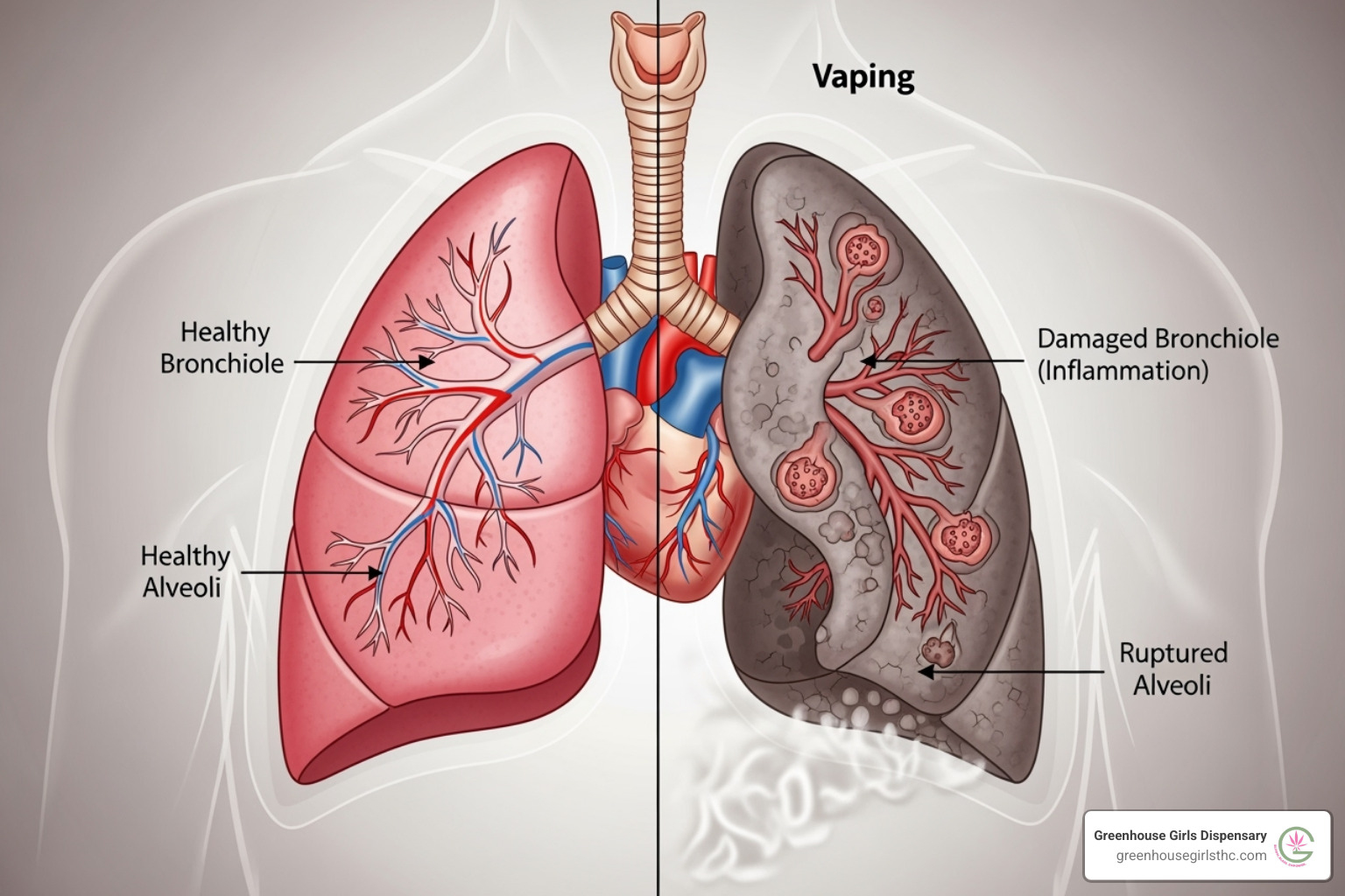 illustrating the difference between a healthy lung and a lung affected by vaping-related damage - thc carts illustrating the difference between a healthy lung and a lung affected by vaping-related damage - thc carts