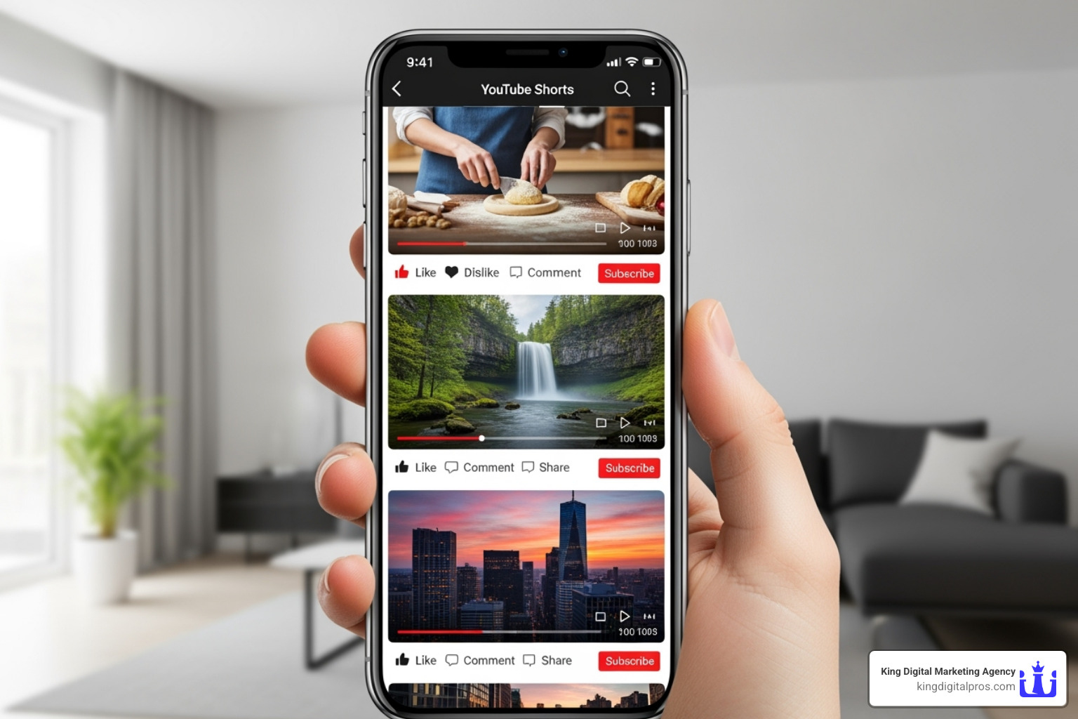 YouTube Shorts feed on a smartphone - YouTube SEO
