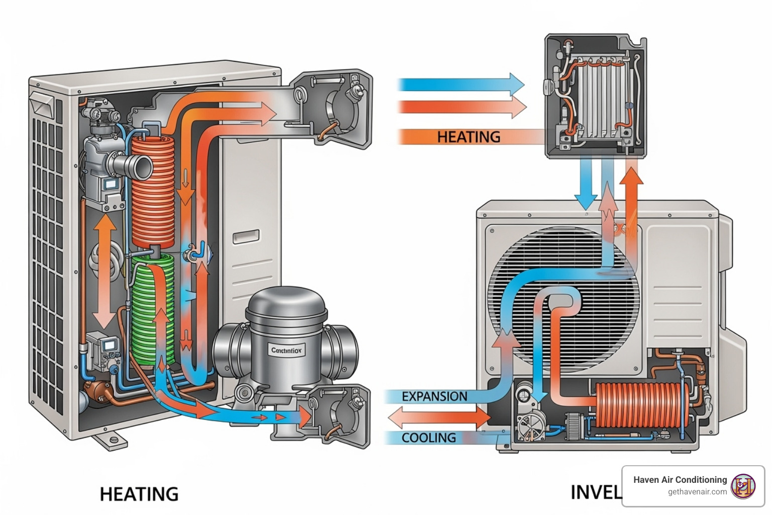 diagram showing the heat pump cycle in both heating and cooling modes - ac heat pump diagram showing the heat pump cycle in both heating and cooling modes - ac heat pump