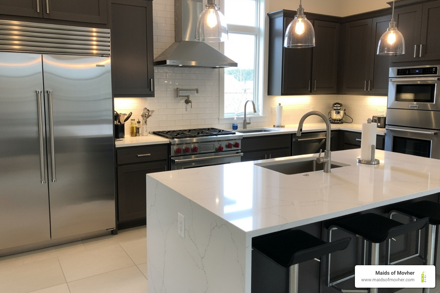carefully cleaned modern kitchen, focusing on shiny appliances and countertops - one-time deep cleaning washington carefully cleaned modern kitchen, focusing on shiny appliances and countertops - one-time deep cleaning washington