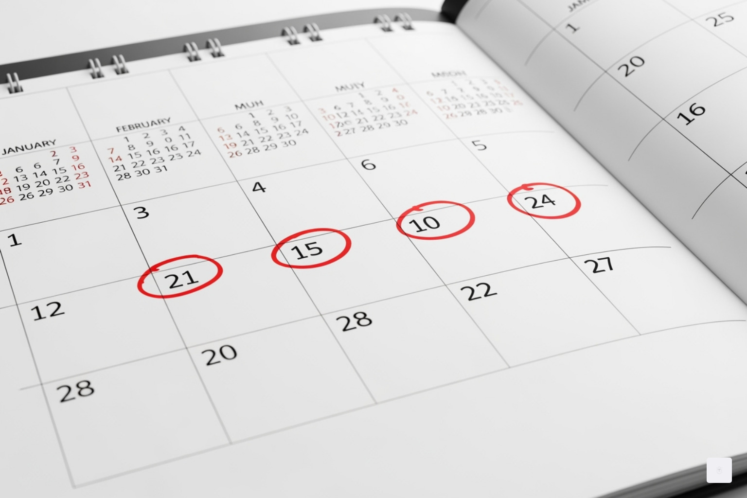 Calendar with quarterly tax deadlines circled - irs compliance for freelancers