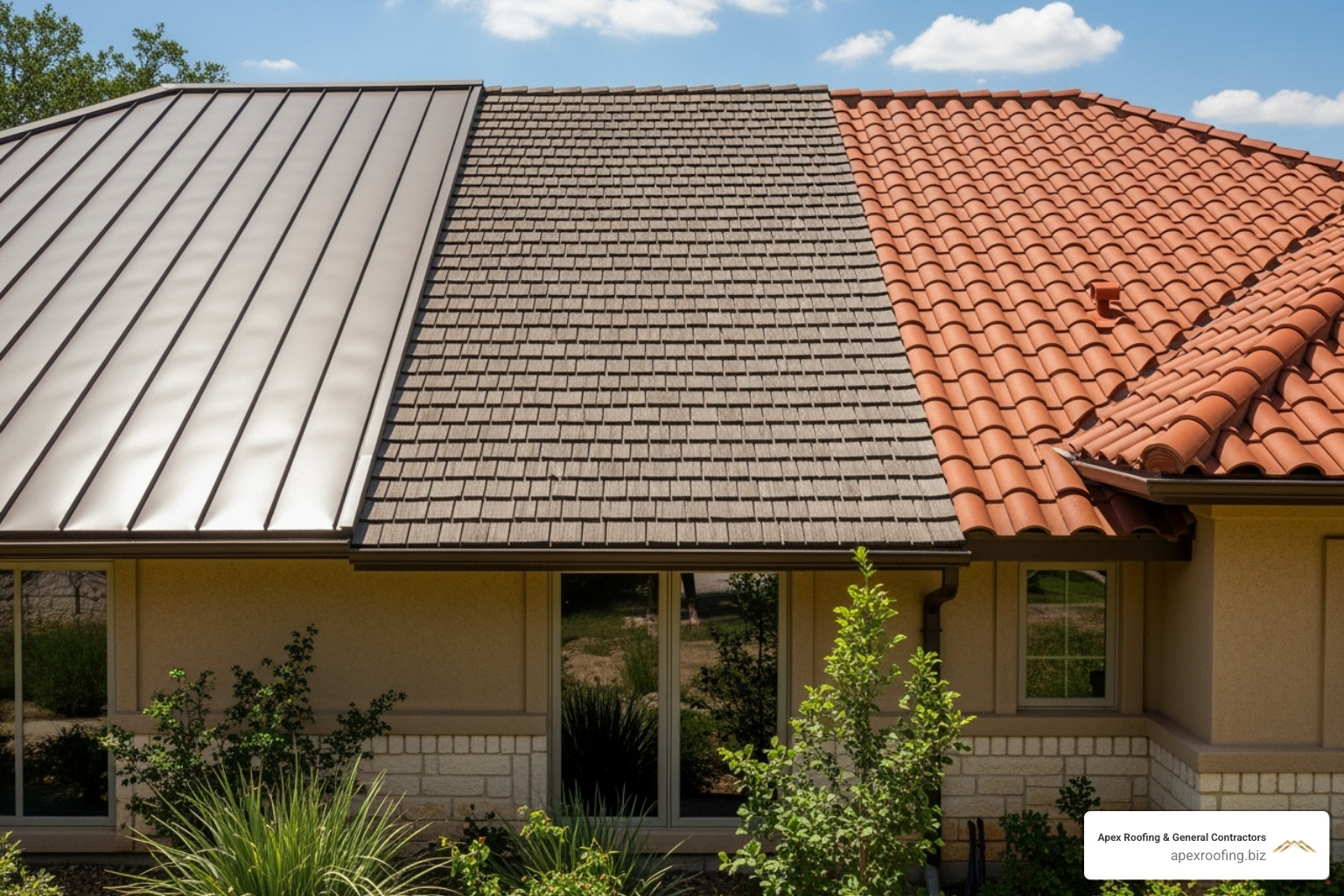 different roofing materials like metal panels, architectural shingles, and clay tiles - roof installation San Antonio different roofing materials like metal panels, architectural shingles, and clay tiles - roof installation San Antonio