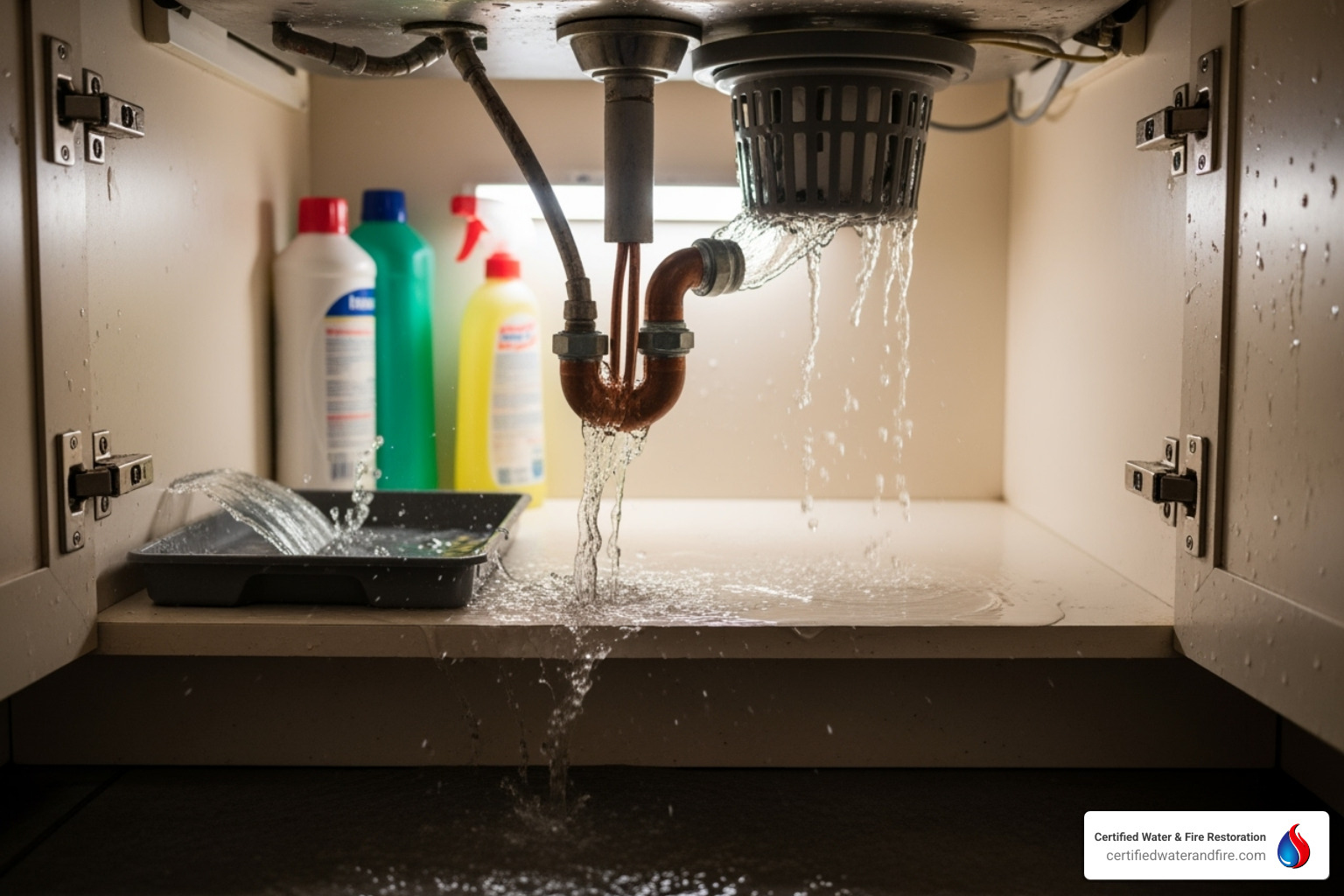 burst pipe under kitchen sink - does homeowners insurance cover water damage