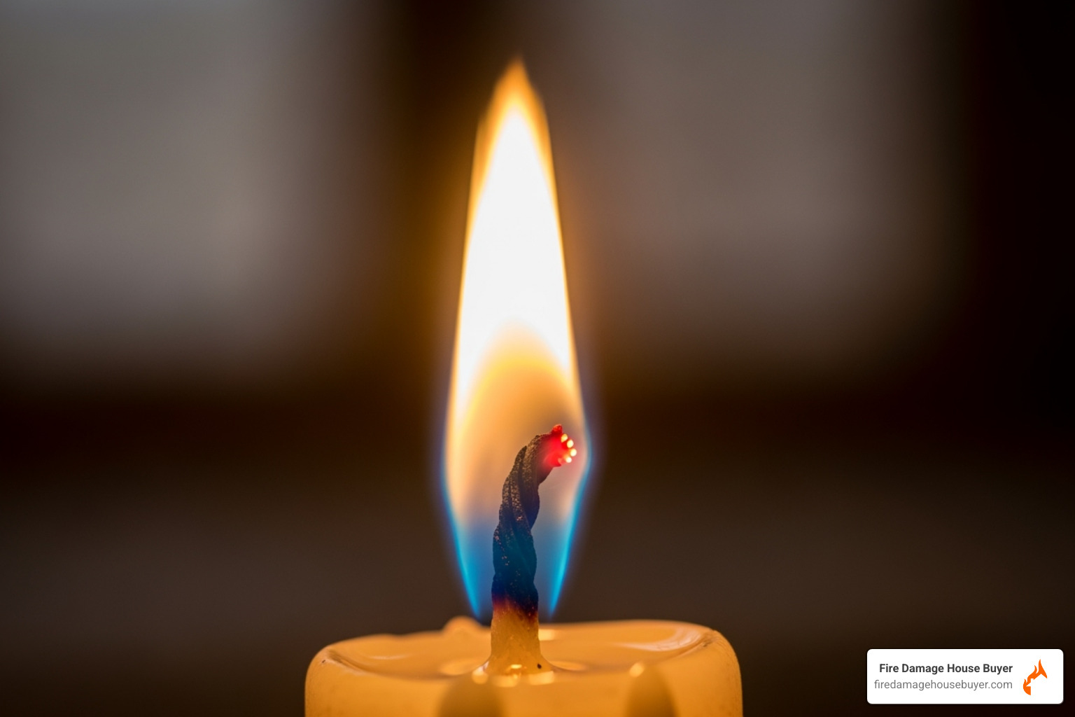 Image of a candle flame showing the blue base, yellow middle, and red tip, illustrating varying temperatures within a single flame - how hot is fire Image of a candle flame showing the blue base, yellow middle, and red tip, illustrating varying temperatures within a single flame - how hot is fire
