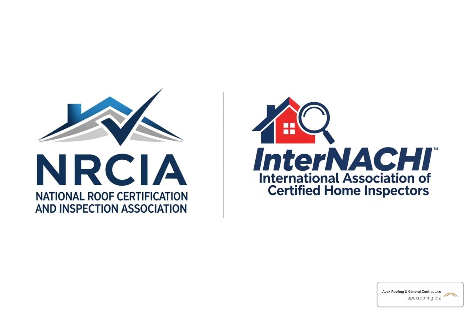 NRCIA and InterNACHI logos - licensed roof inspection