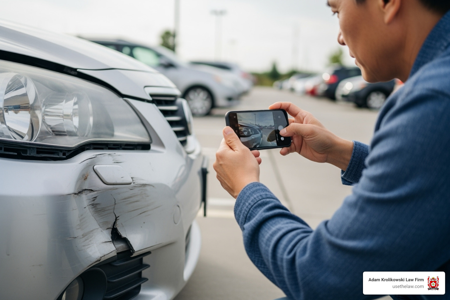 person taking photos of car damage with smartphone - uninsured motorist claim person taking photos of car damage with smartphone - uninsured motorist claim