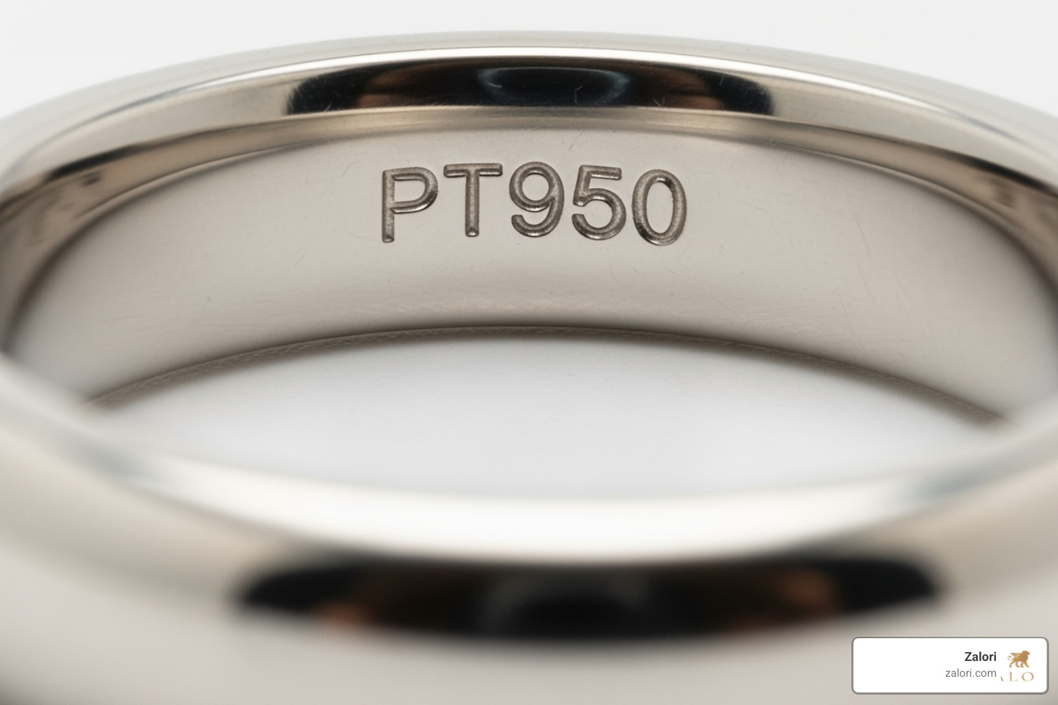 close-up shot of PT950 stamp on ring - hypoallergenic metals for jewelry close-up shot of PT950 stamp on ring - hypoallergenic metals for jewelry