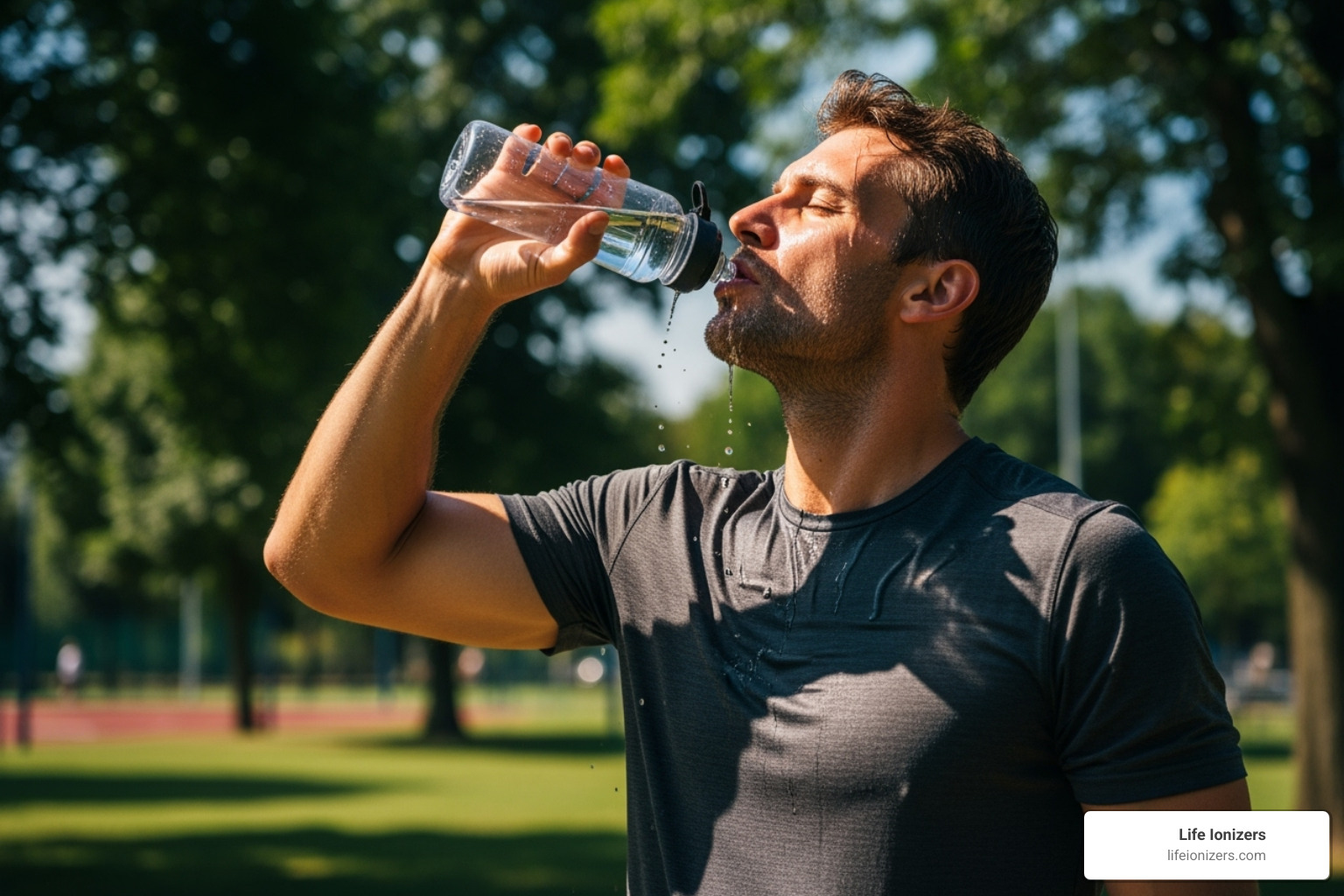 athlete rehydrating during a workout - are there any benefits to drinking hydrogen water