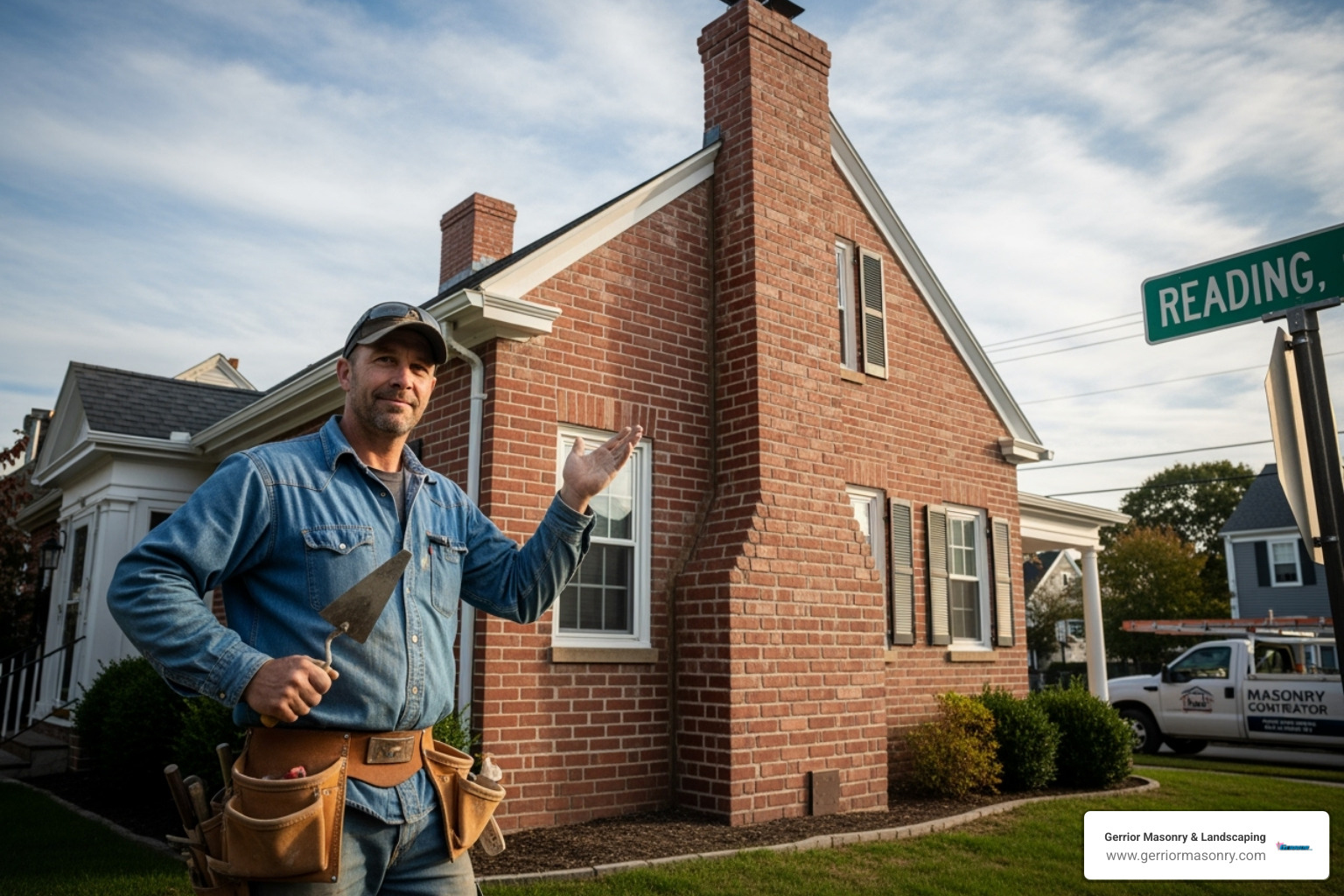 A phone screen showing 5-star reviews for a local masonry contractor. - Masonry Contractor Reading MA