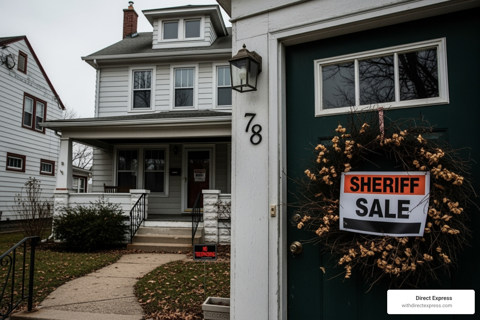 A person using a laptop and phone to browse property listings - sheriff sale houses near me