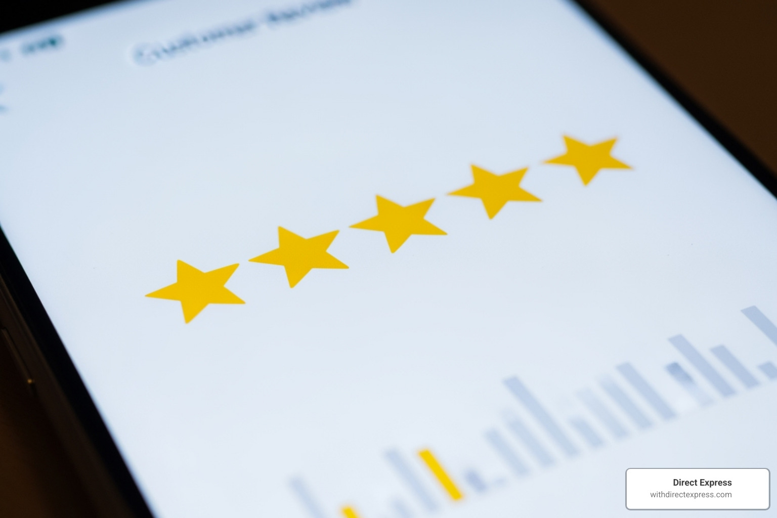 smartphone screen with 5-star review - cabin rentals near me smartphone screen with 5-star review - cabin rentals near me