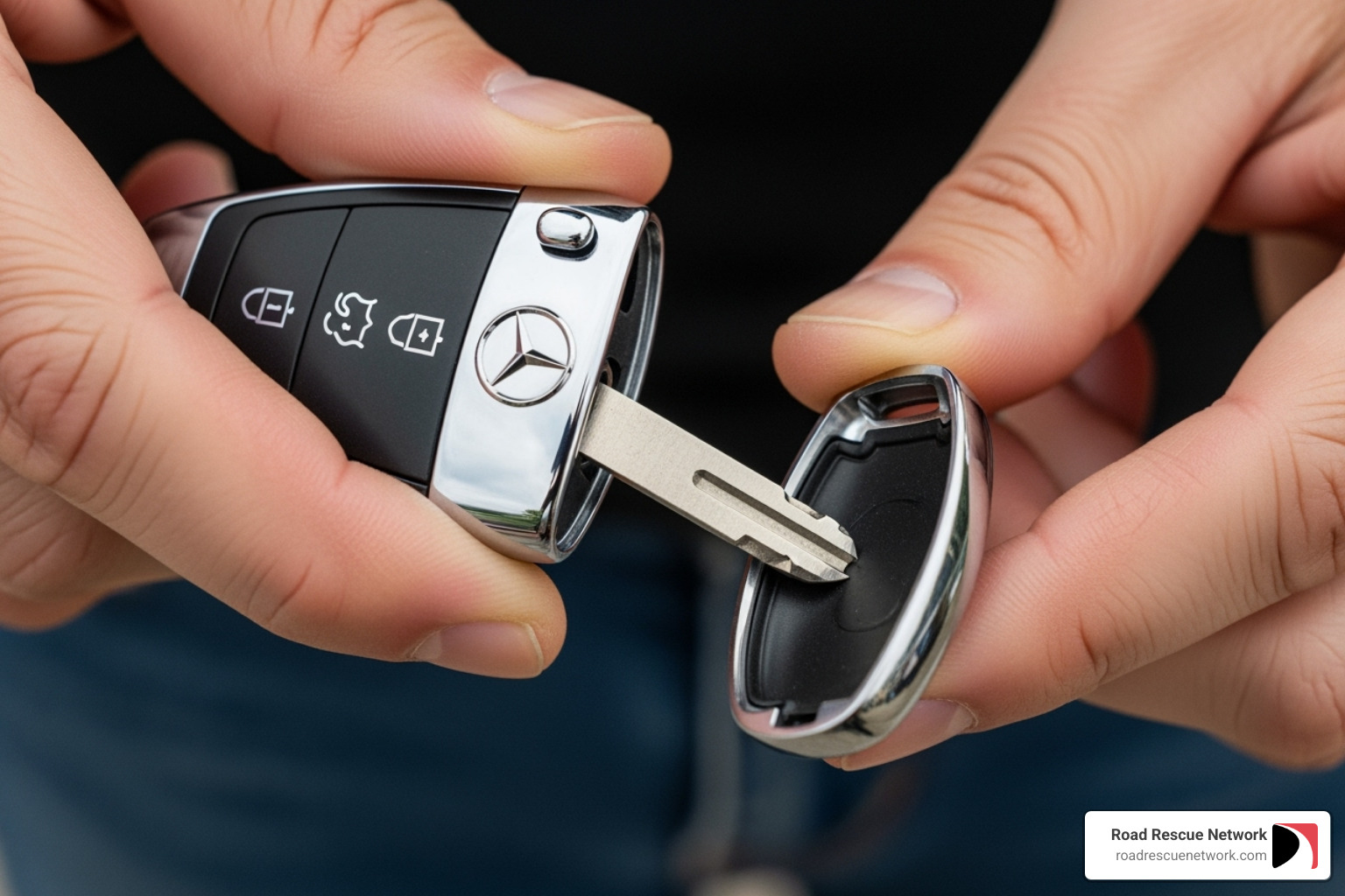 Process for opening a Chrome SmartKey® - change battery in mercedes key