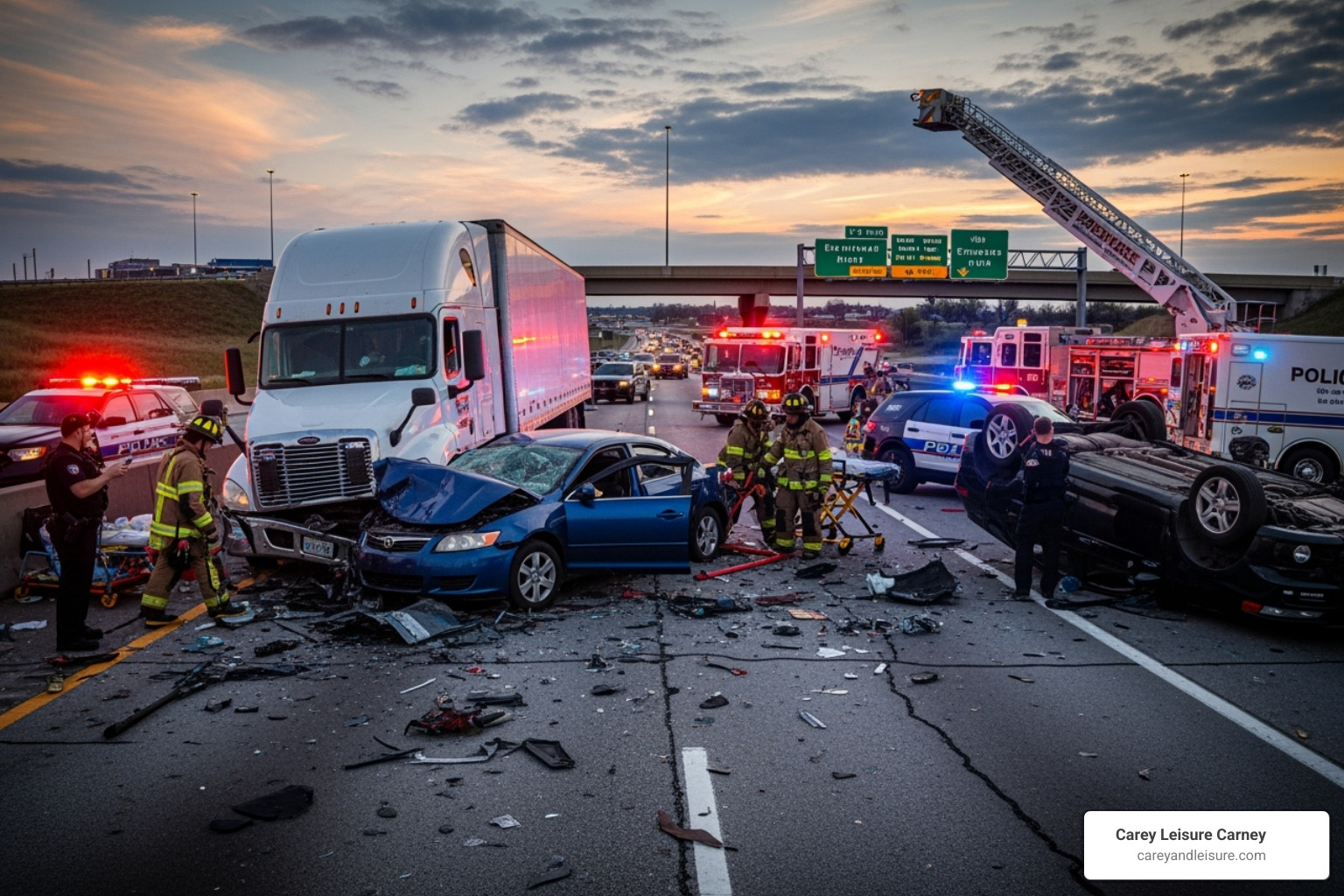 Dramatic car accident scene - gross negligence law