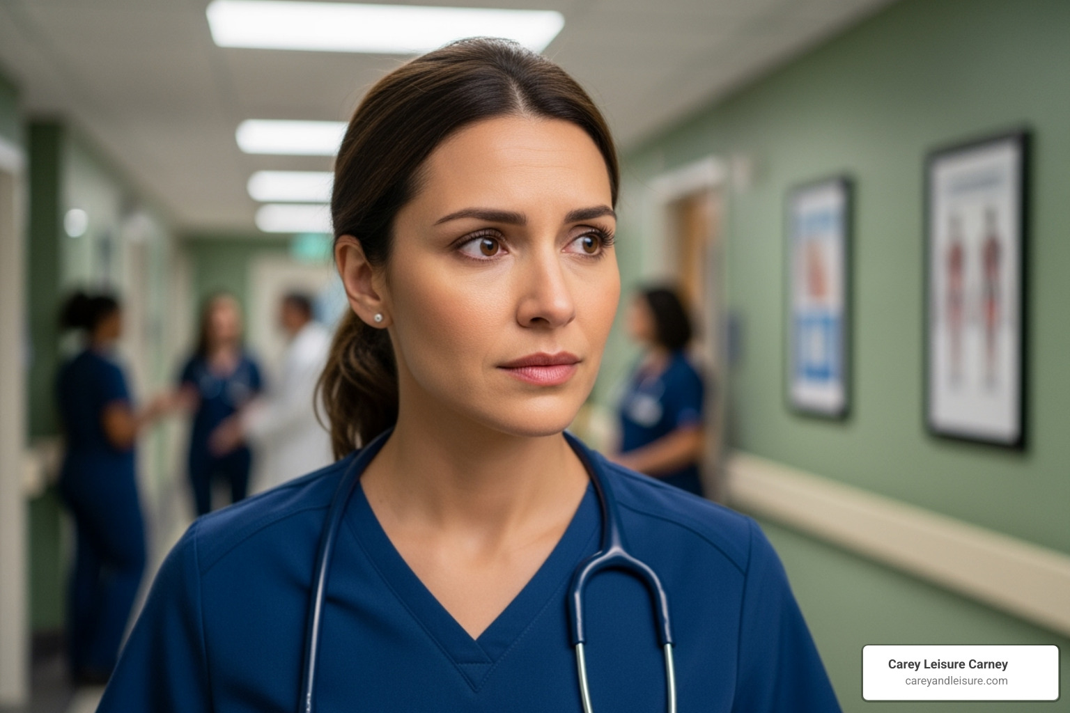 Medical professional looking concerned in a hospital setting - gross negligence law