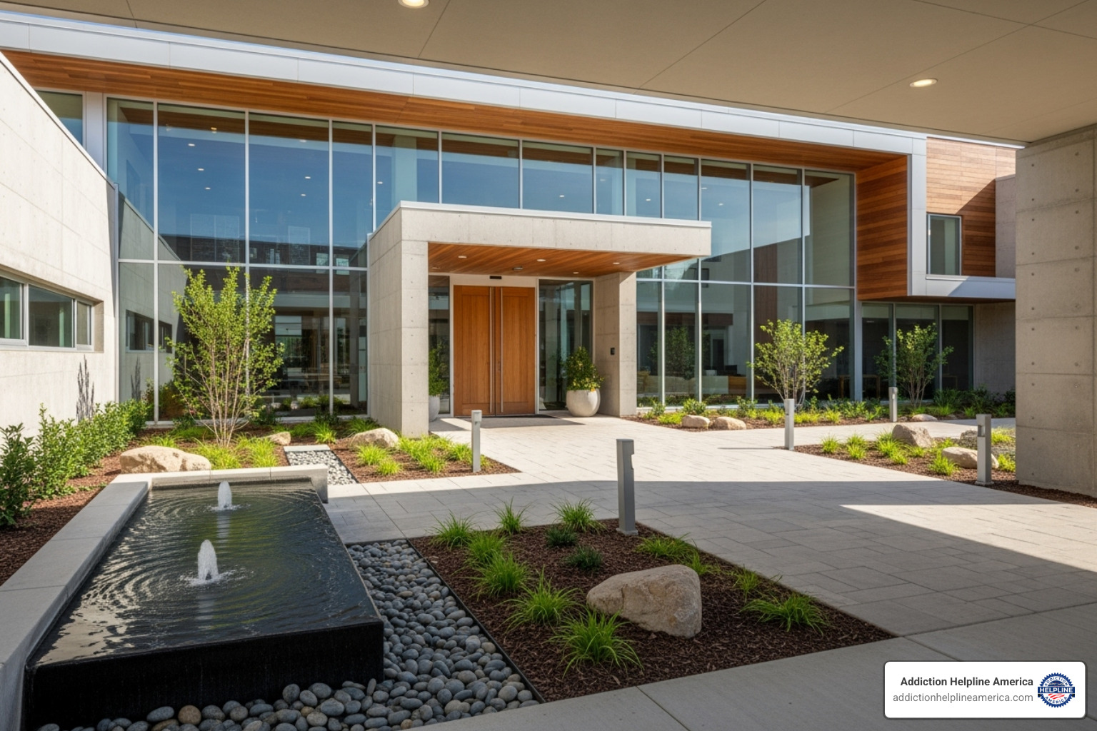 serene and modern treatment facility entrance - Ohio Substance Abuse & Drug Addiction Hotlines serene and modern treatment facility entrance - Ohio Substance Abuse & Drug Addiction Hotlines