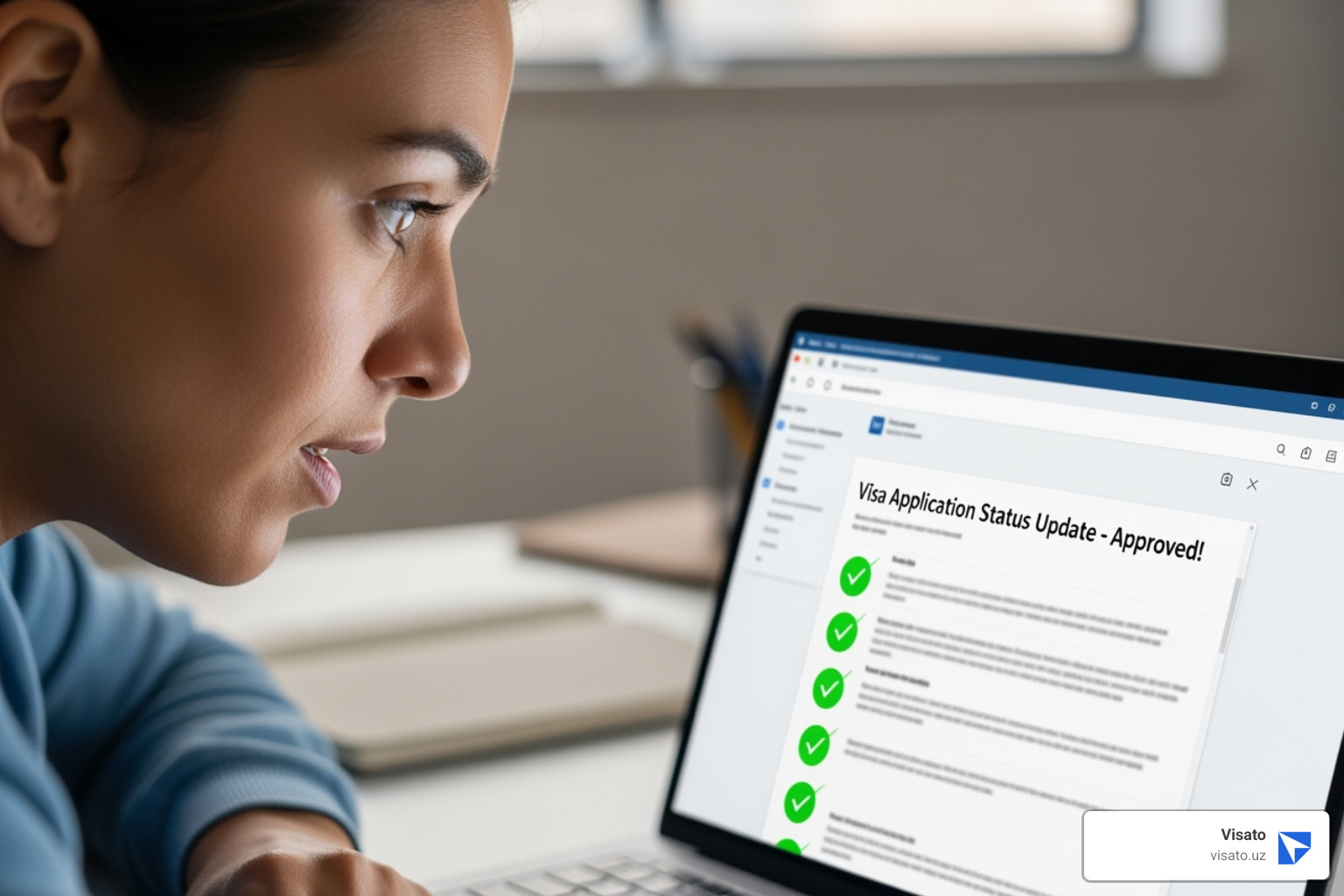 person checking email for visa confirmation - E-visa processing time person checking email for visa confirmation - E-visa processing time