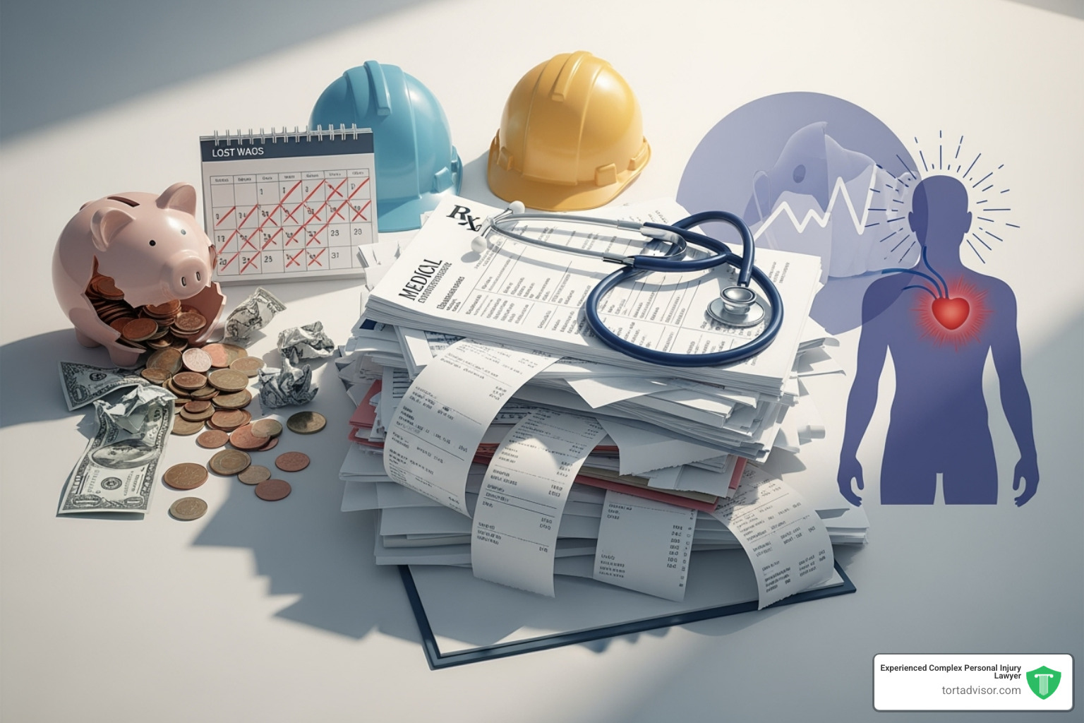 chart illustrating the different types of compensation available - car accident lawyers