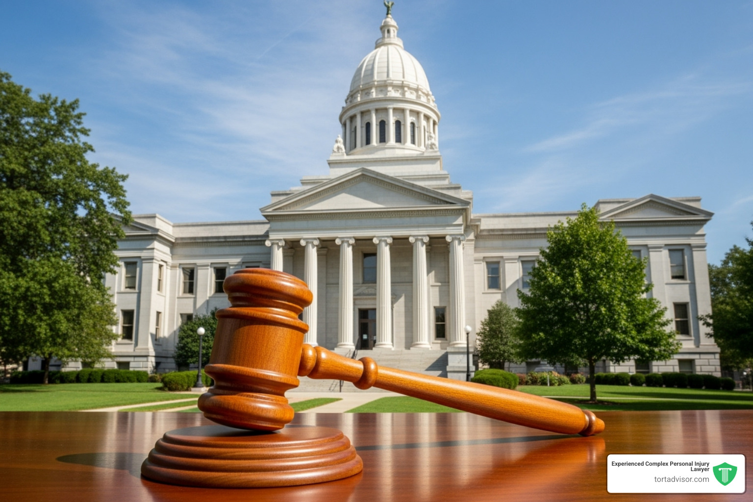 Image of a courthouse with a gavel in the foreground - when will roundup settlements be paid Image of a courthouse with a gavel in the foreground - when will roundup settlements be paid