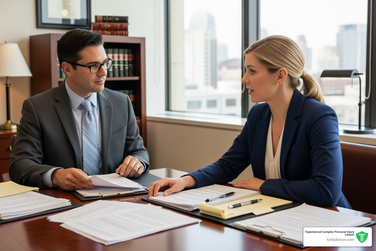 lawyer meeting client - car accident injury lawyer miami