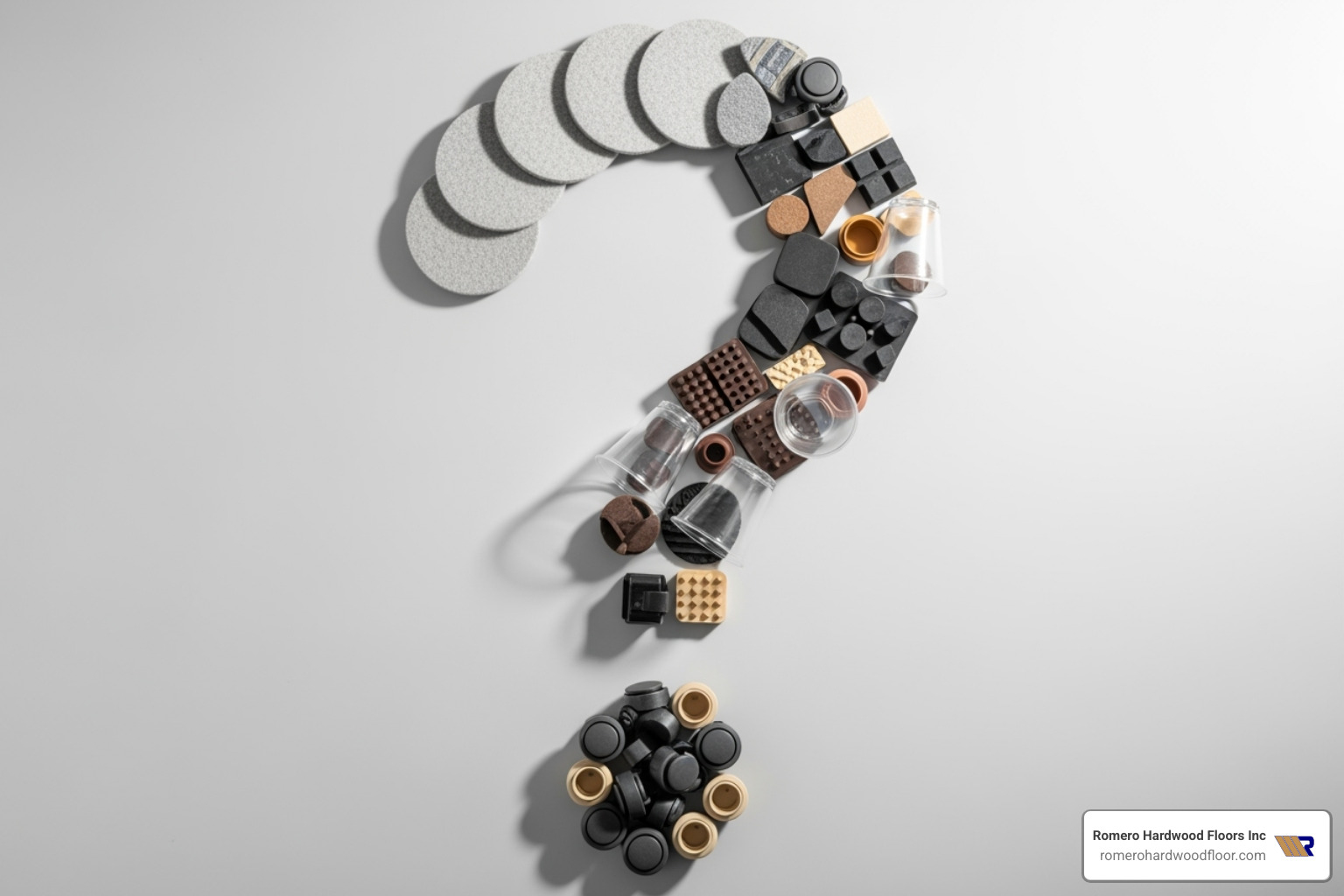 question mark made from different types of furniture coasters - coasters for furniture