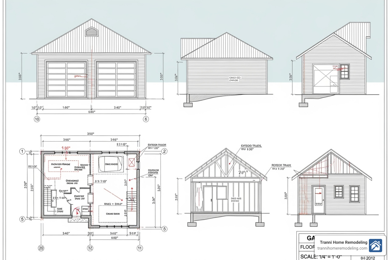 detailed garage addition floor plan blueprint - ranch house garage addition