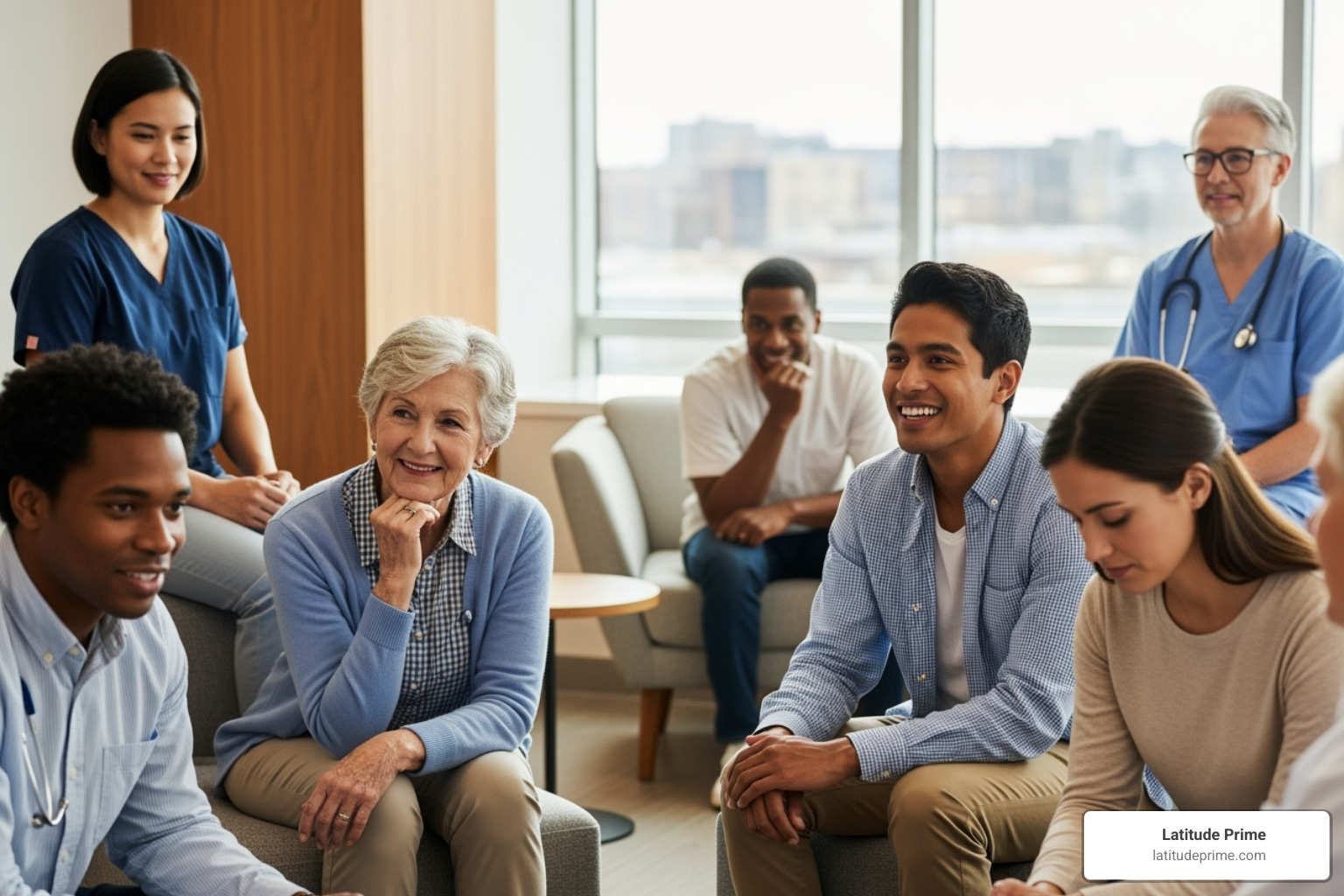 diverse group of patients looking relieved and understood - video medical interpreter