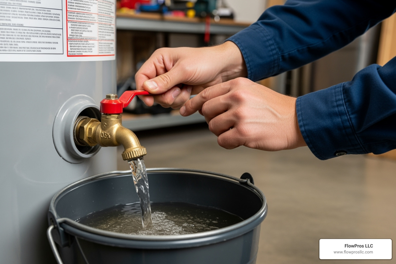 Hand flushing a water heater tank - 24/7 water heater installation and repair repair in bradenton, fl