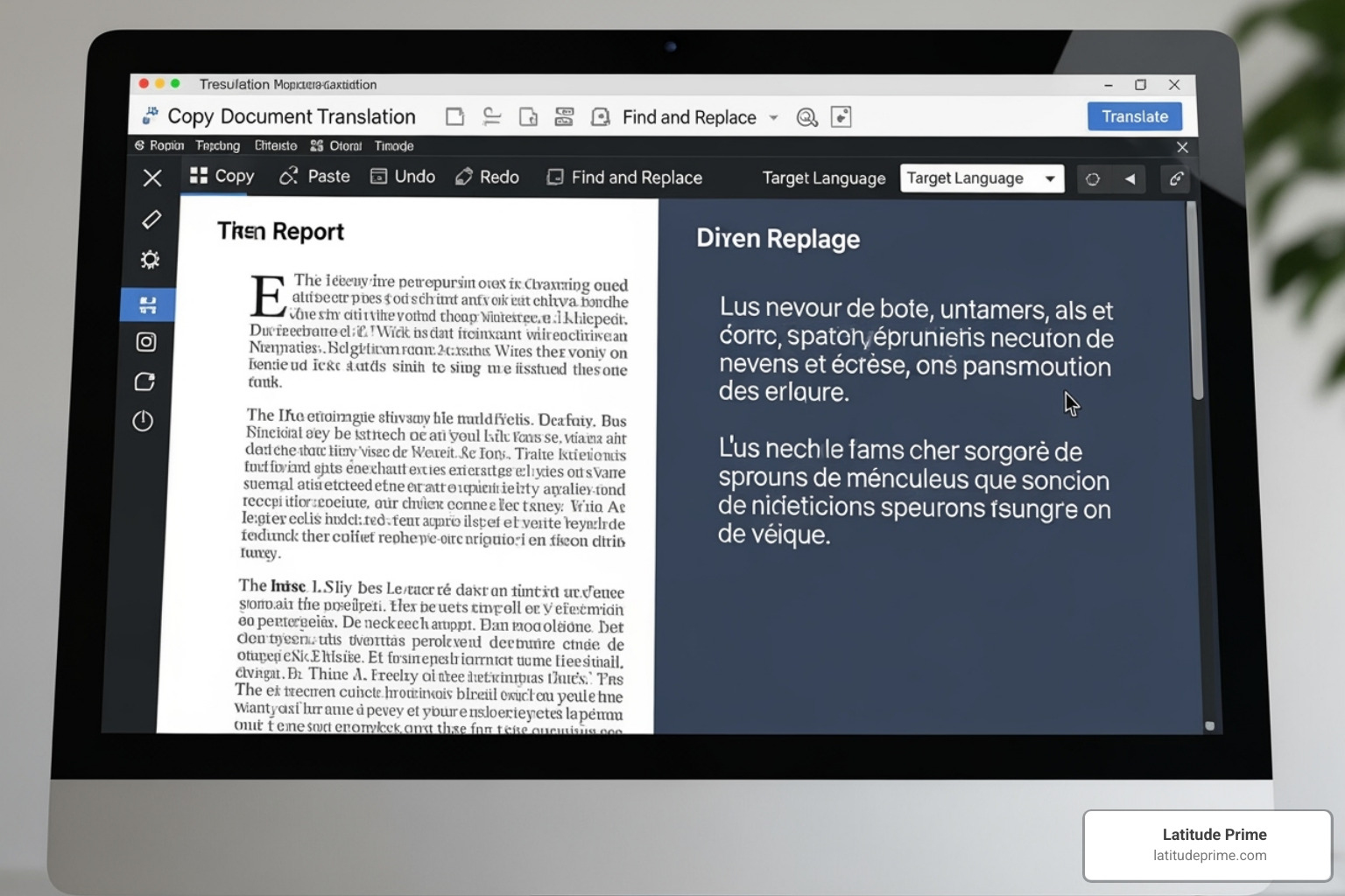 image of a bilingual review interface - document translation image of a bilingual review interface - document translation