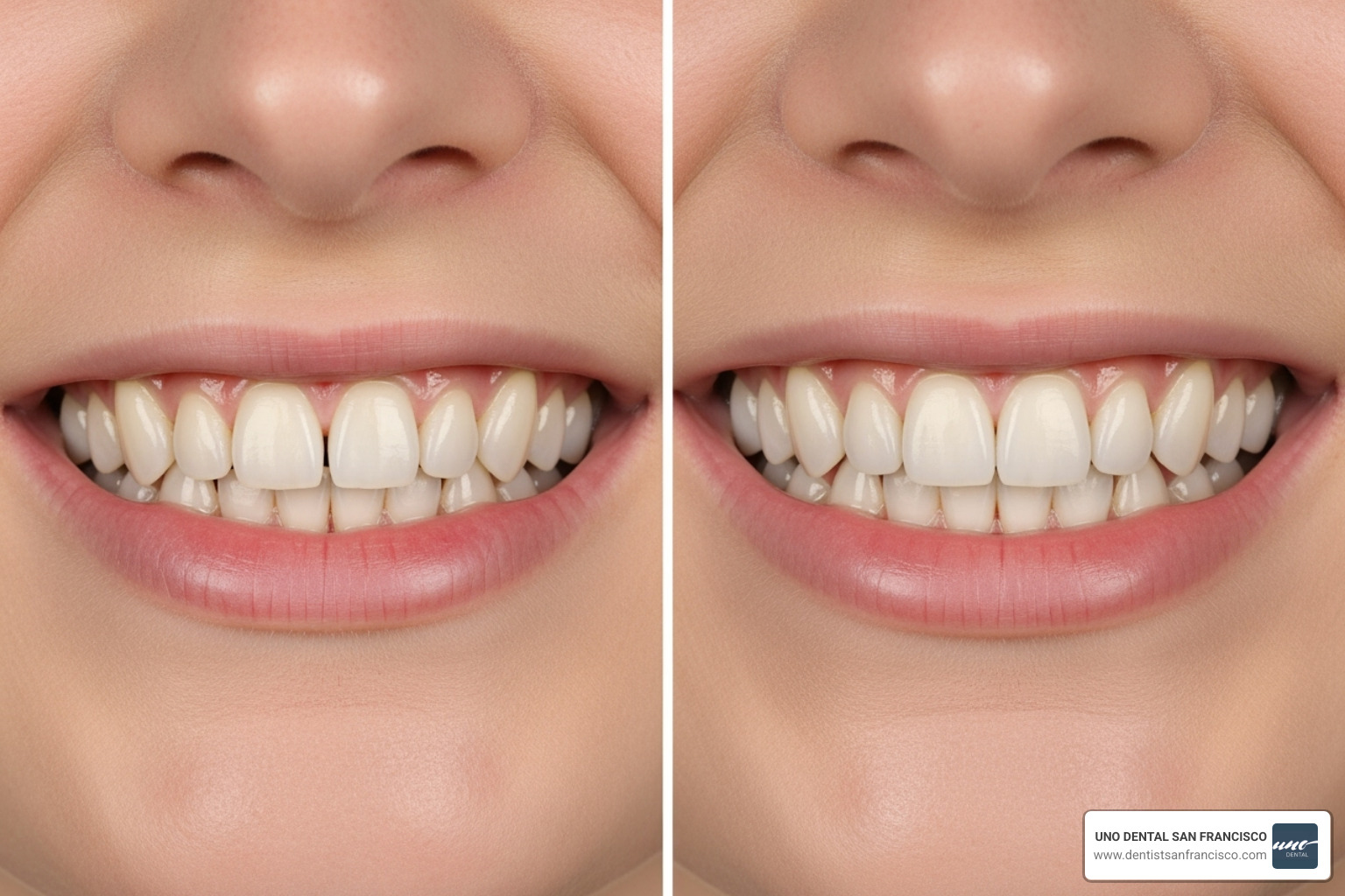Image of a before-and-after shot showing a gapped smile next to a fully restored smile - same day tooth replacement Image of a before-and-after shot showing a gapped smile next to a fully restored smile - same day tooth replacement
