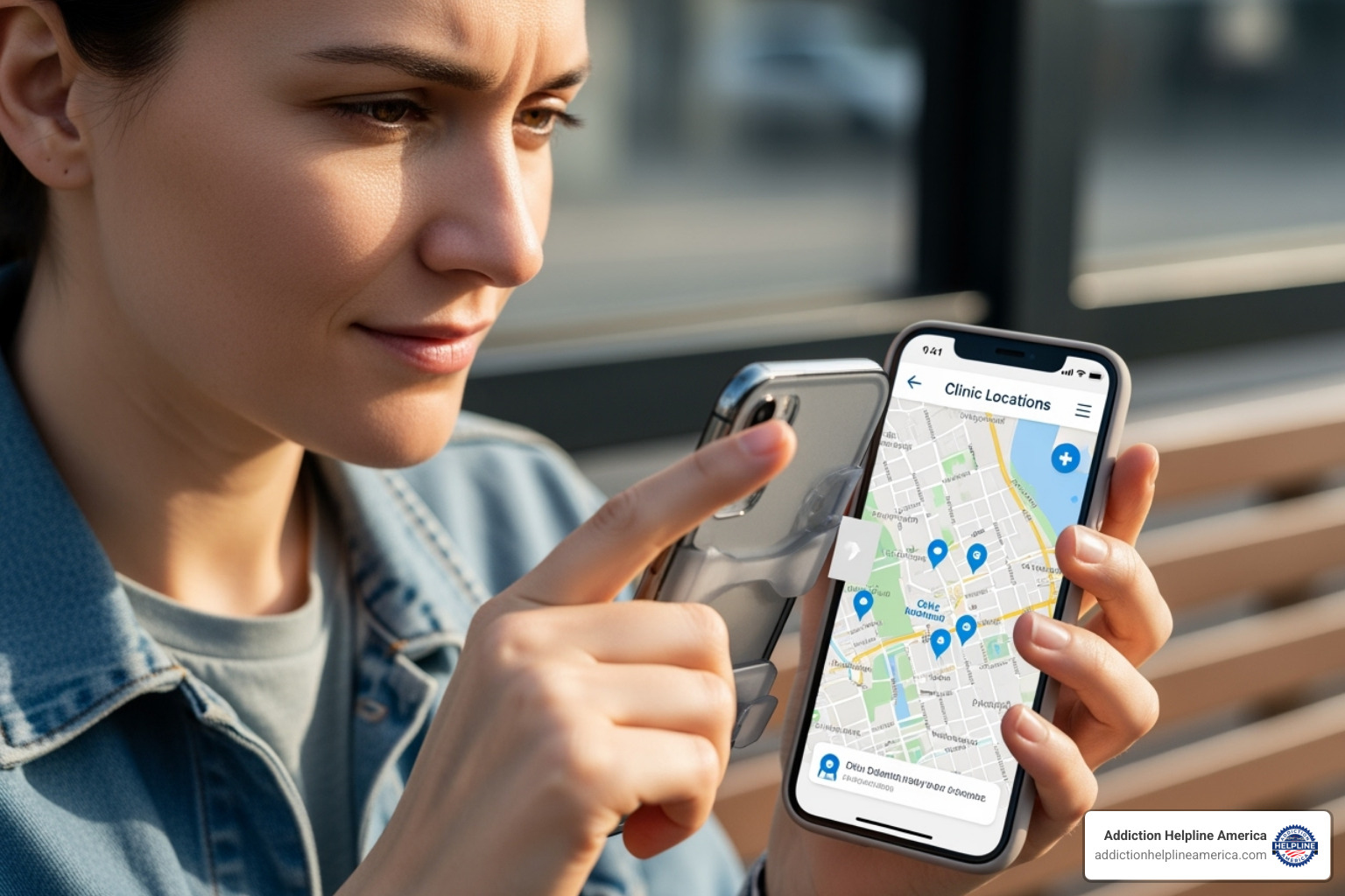 person using smartphone to look at map of clinic locations - methadone clinics that accept medicaid near me person using smartphone to look at map of clinic locations - methadone clinics that accept medicaid near me