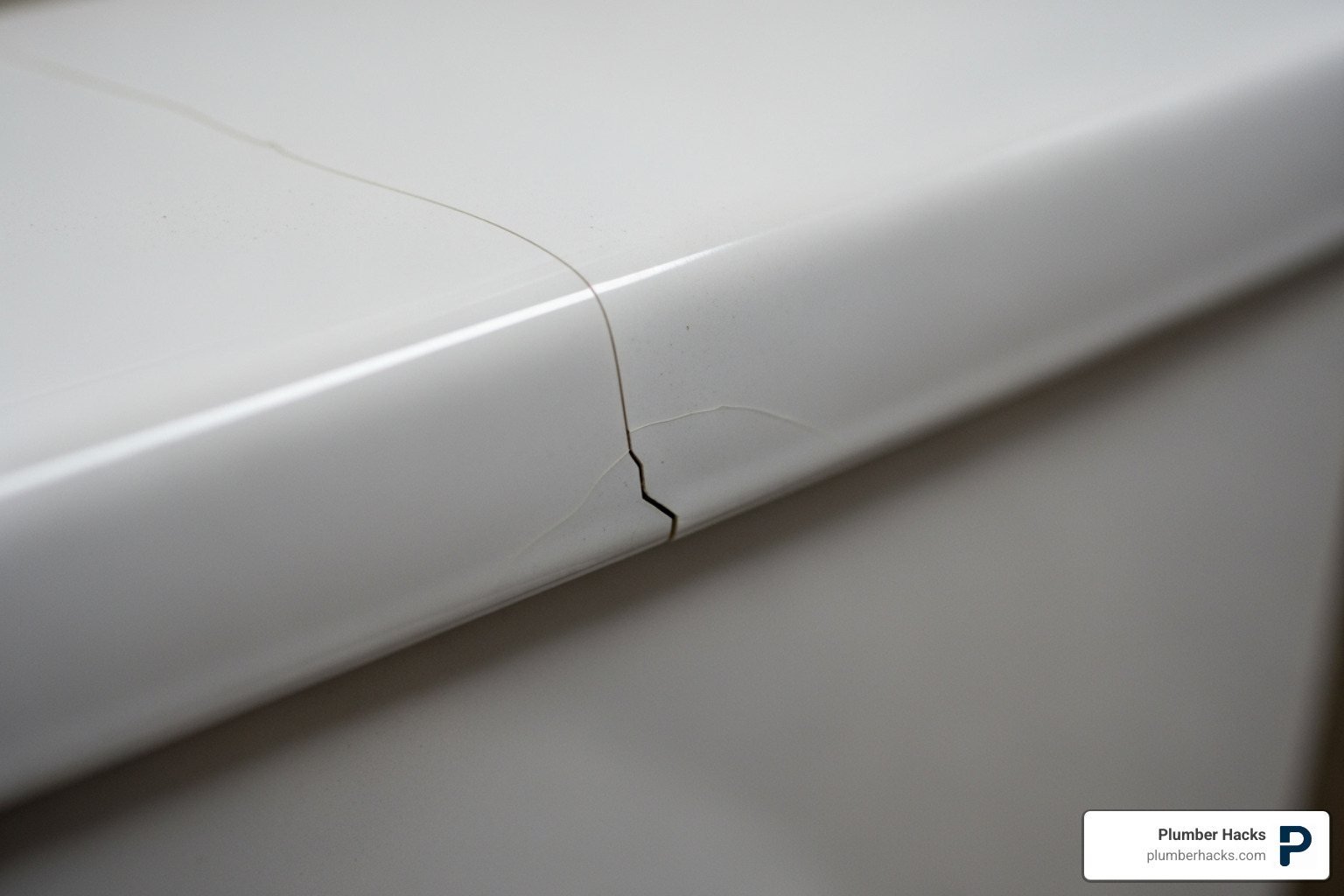 visible crack in a toilet's porcelain tank - Toilet installation Riverside