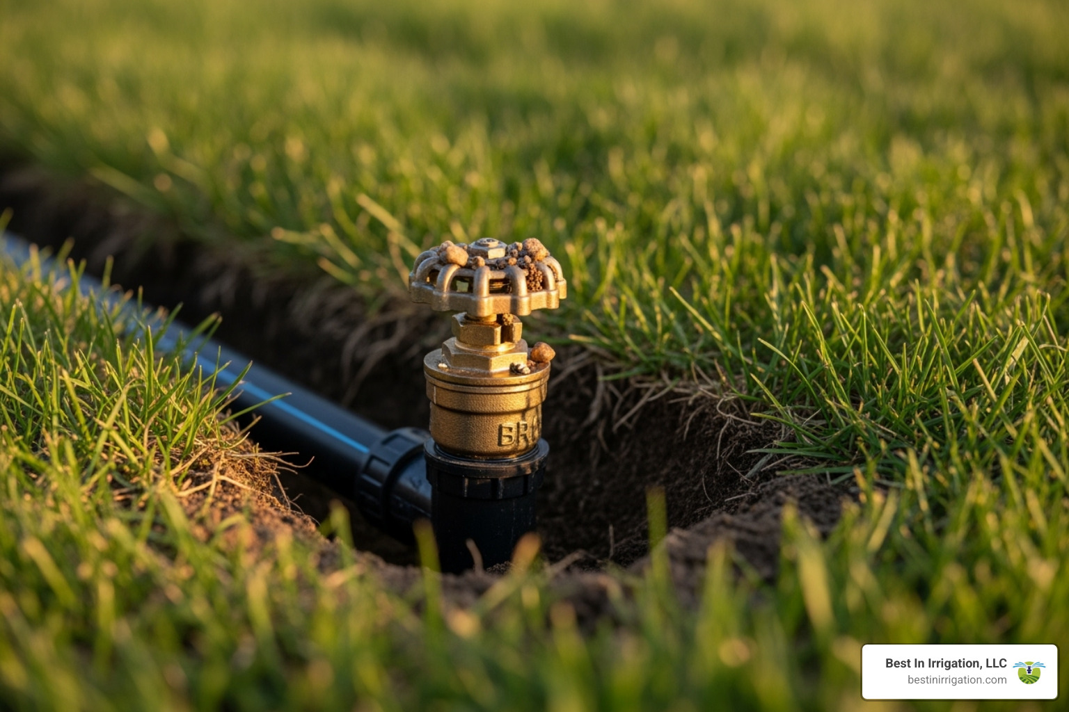 A manual drain valve at a low point in a residential automatic inground sprinkler line - Winterizing Sprinkler Systems A manual drain valve at a low point in a residential automatic inground sprinkler line - Winterizing Sprinkler Systems