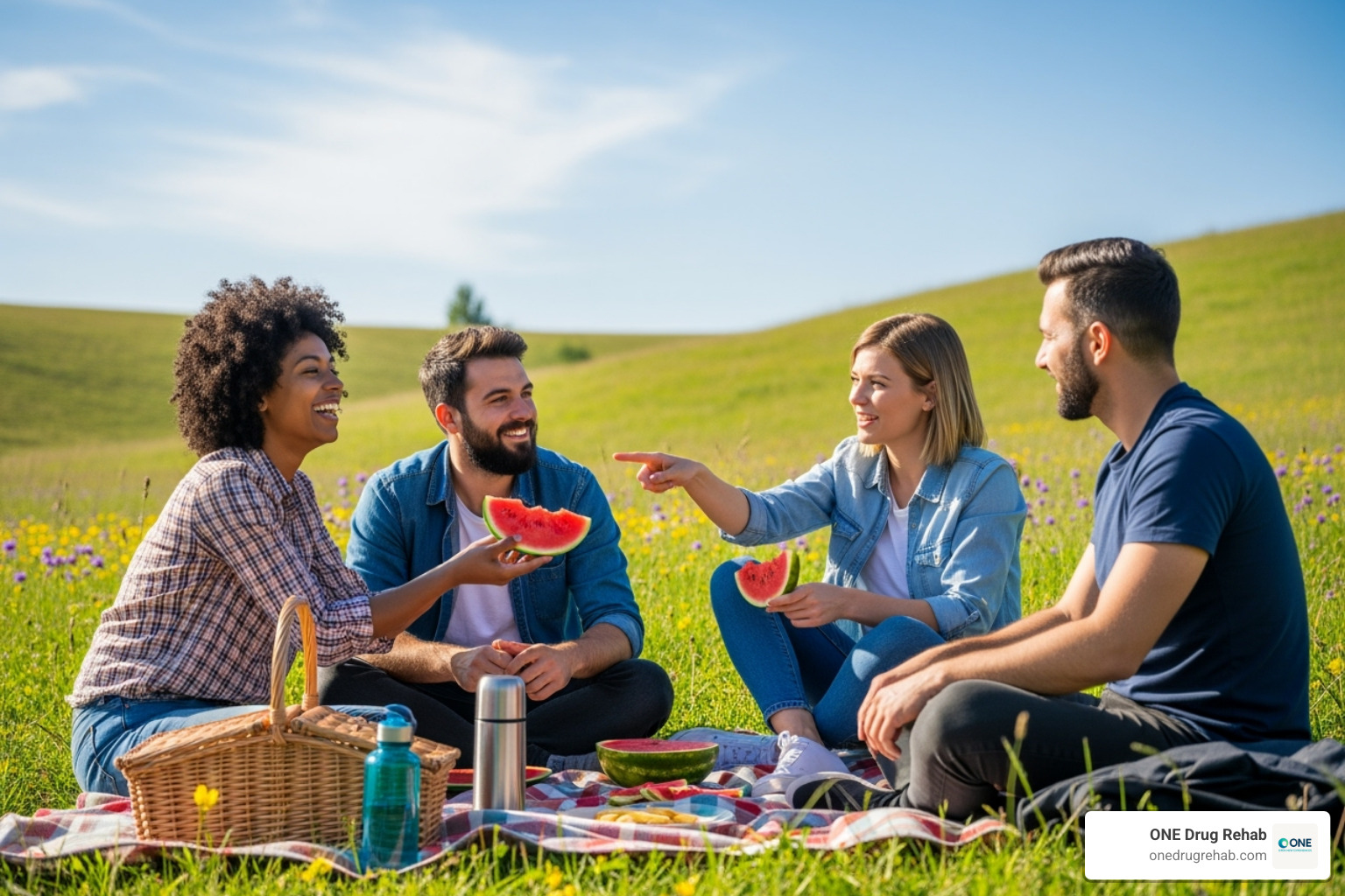 friends enjoying a non-alcoholic activity together - getting sober help