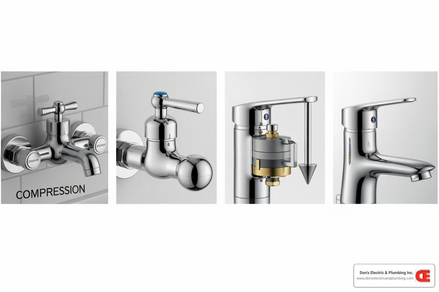 the four main faucet types: compression, ball, cartridge, and ceramic-disk - leaky faucet repair canajoharie