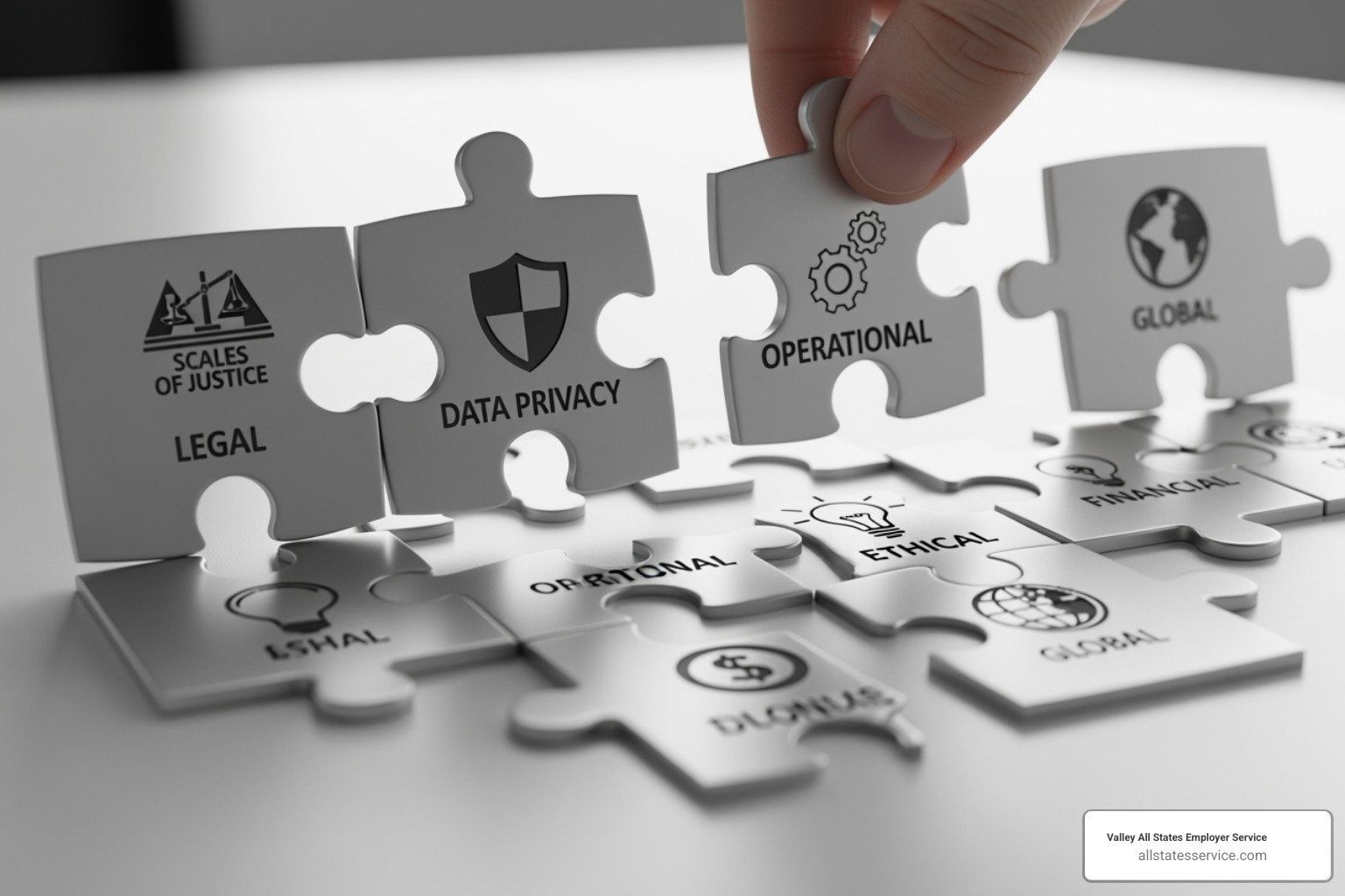 image of a puzzle coming together with compliance pieces fitting perfectly - HR compliance for businesses