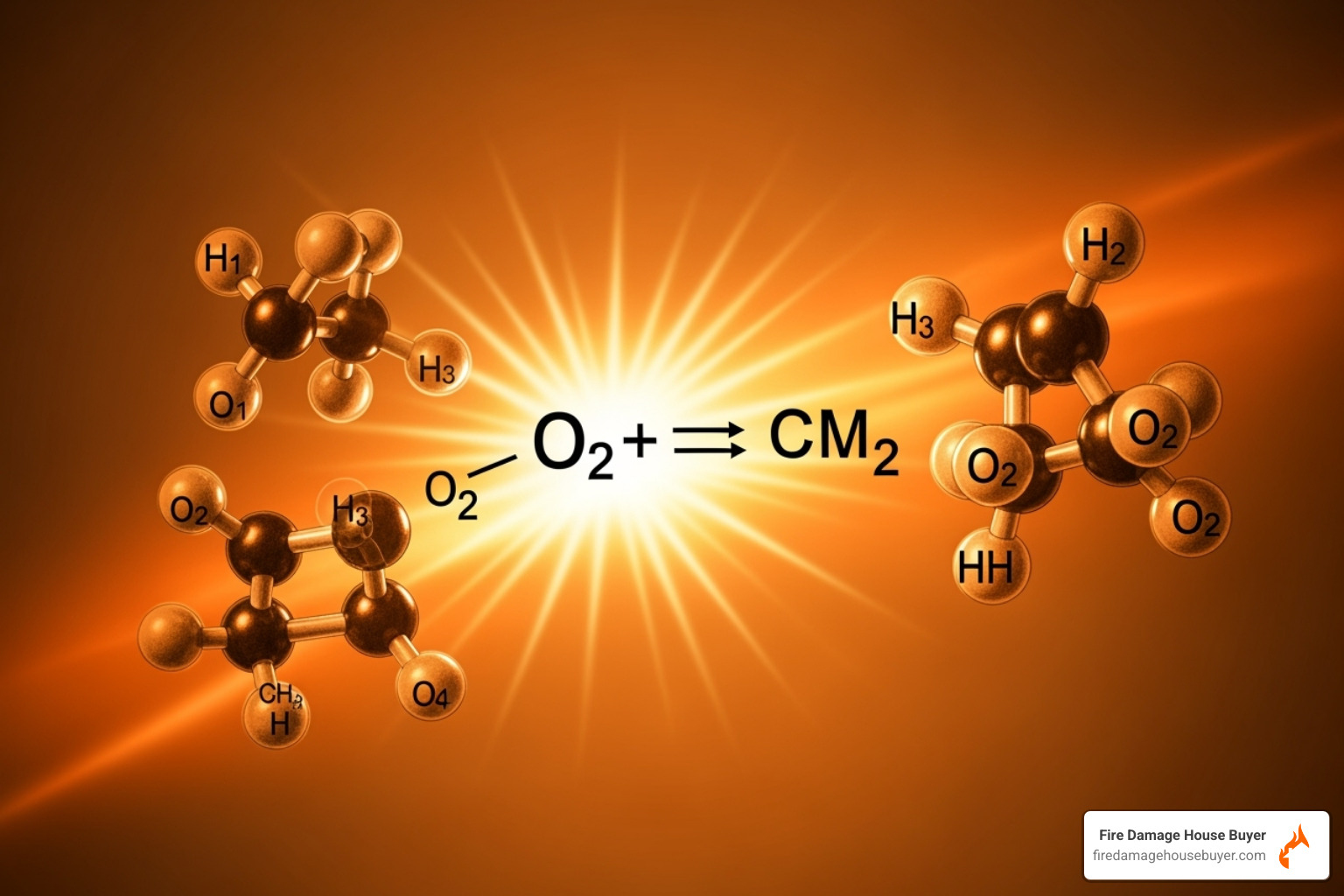 Image illustrating the process of combustion at a molecular level - how hot is fire Image illustrating the process of combustion at a molecular level - how hot is fire