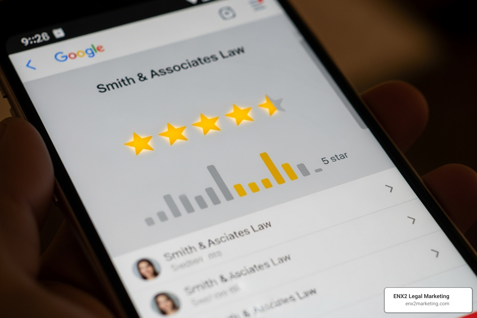 5-star review on a law firm's Google Business Profile - internet marketing for law firm