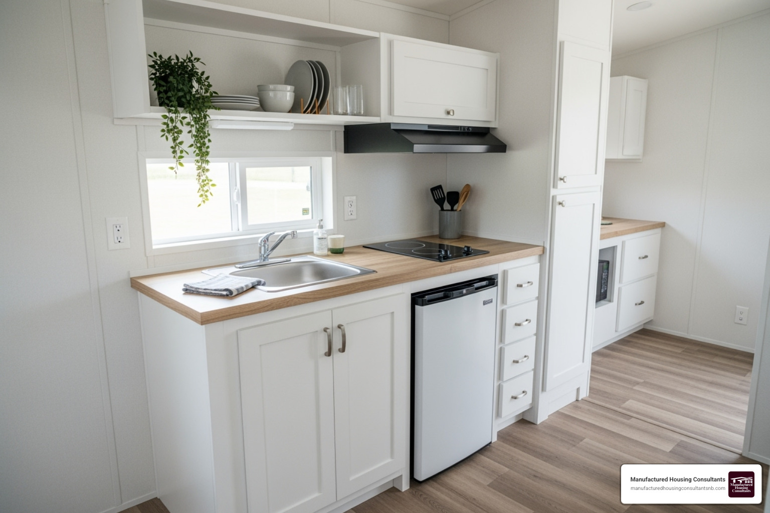 budget-friendly manufactured tiny home kitchen - prefab tiny homes texas