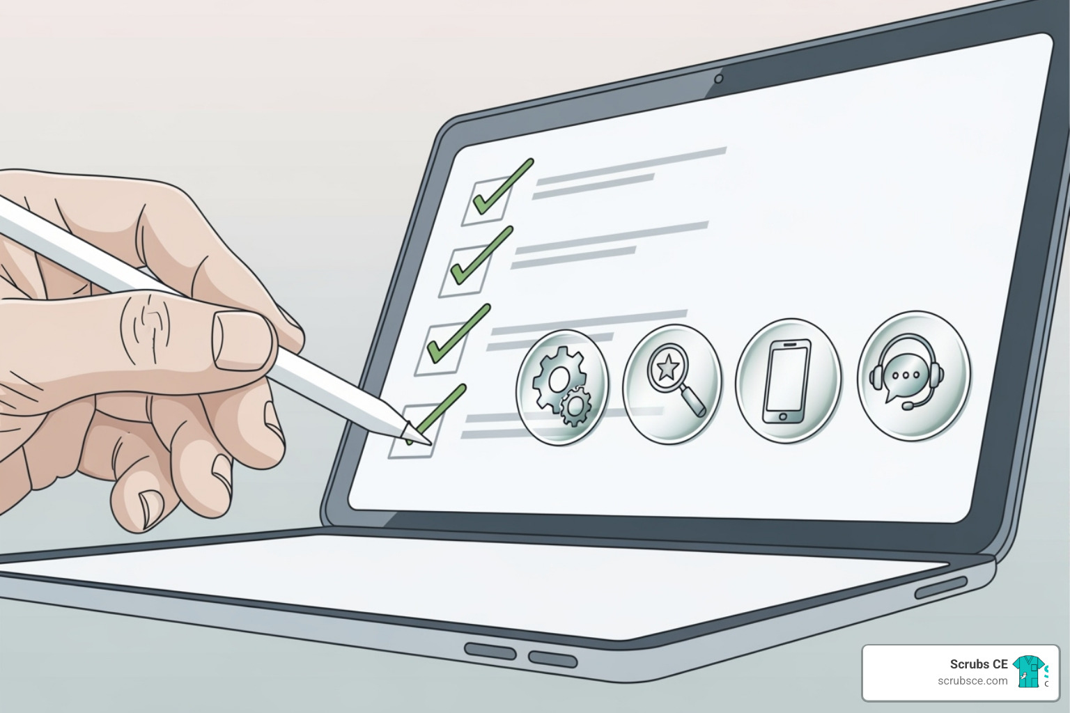 Checklist graphic with features like accreditation, auto-reporting, mobile-friendly, and customer support - instant ce certificate Checklist graphic with features like accreditation, auto-reporting, mobile-friendly, and customer support - instant ce certificate