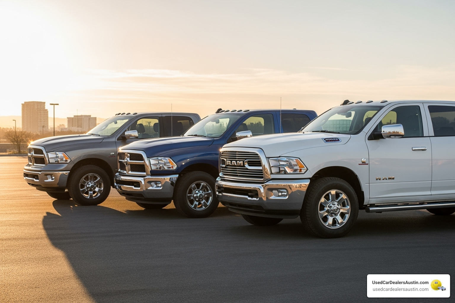 Ram 1500, 2500, and 3500 trucks side-by-side - ram trucks austin