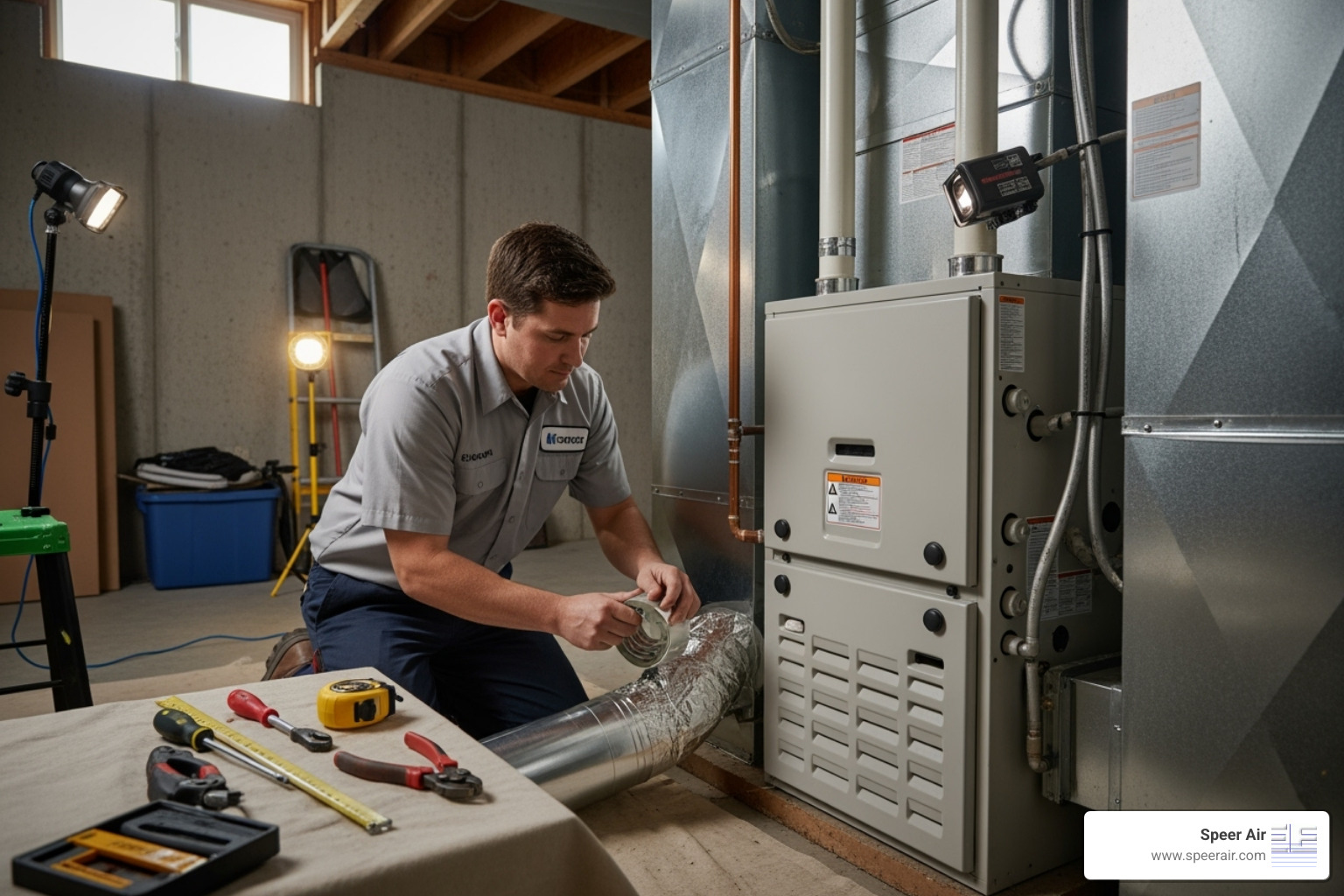 technician professionally installing a new indoor furnace unit - hvac upgrade rockaway technician professionally installing a new indoor furnace unit - hvac upgrade rockaway