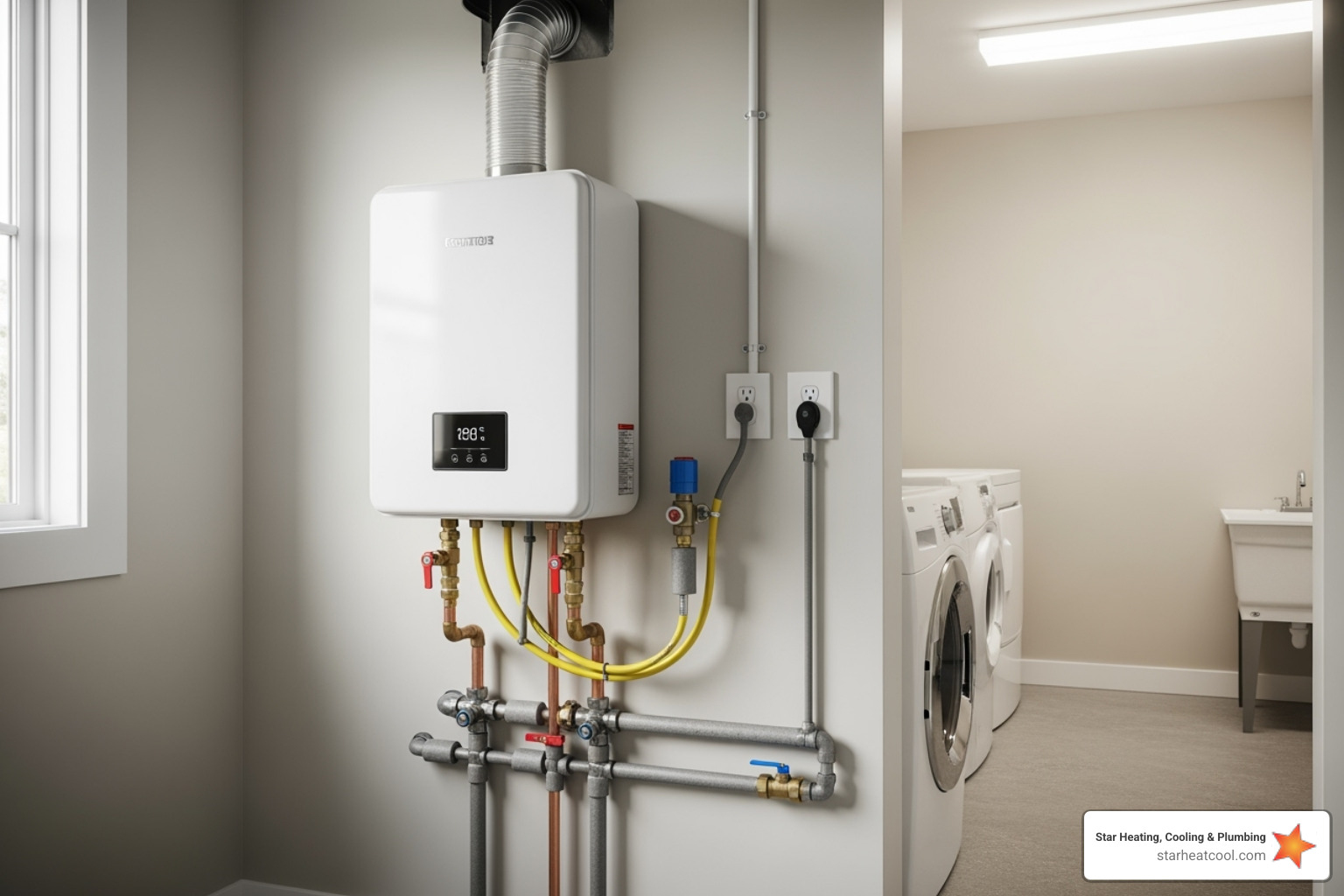 wall-mounted tankless water heater - licensed water heater contractor in carmel in