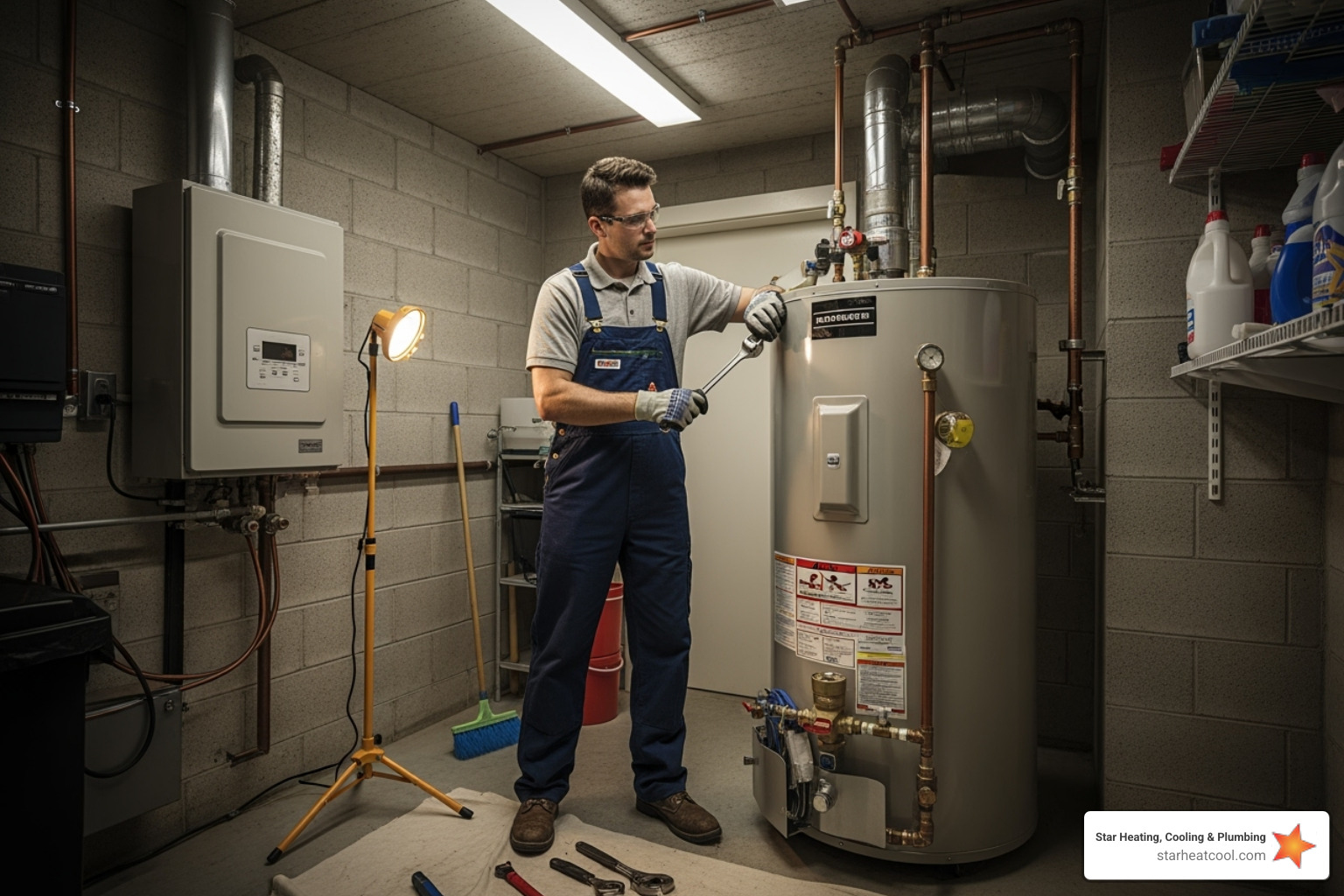 technician performing maintenance on a water heater - bradford white water heater service in williams creek in technician performing maintenance on a water heater - bradford white water heater service in williams creek in