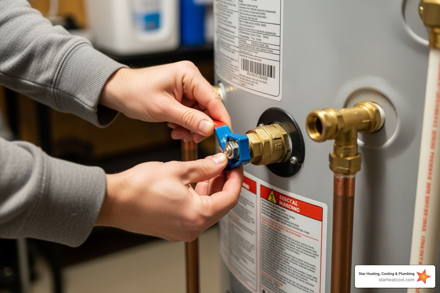 homeowner safely shutting off the water valve to their water heater - emergency tankless water heater repair in arcadia in homeowner safely shutting off the water valve to their water heater - emergency tankless water heater repair in arcadia in