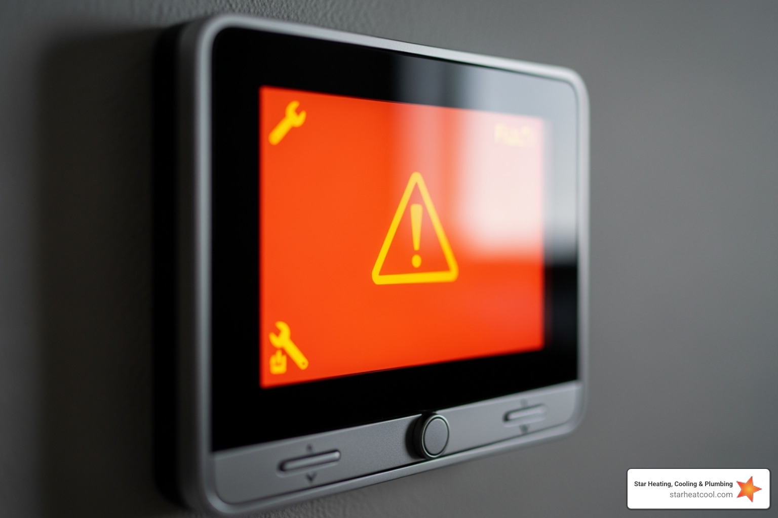 thermostat displaying an error message - emergency heating repair in greenwood in