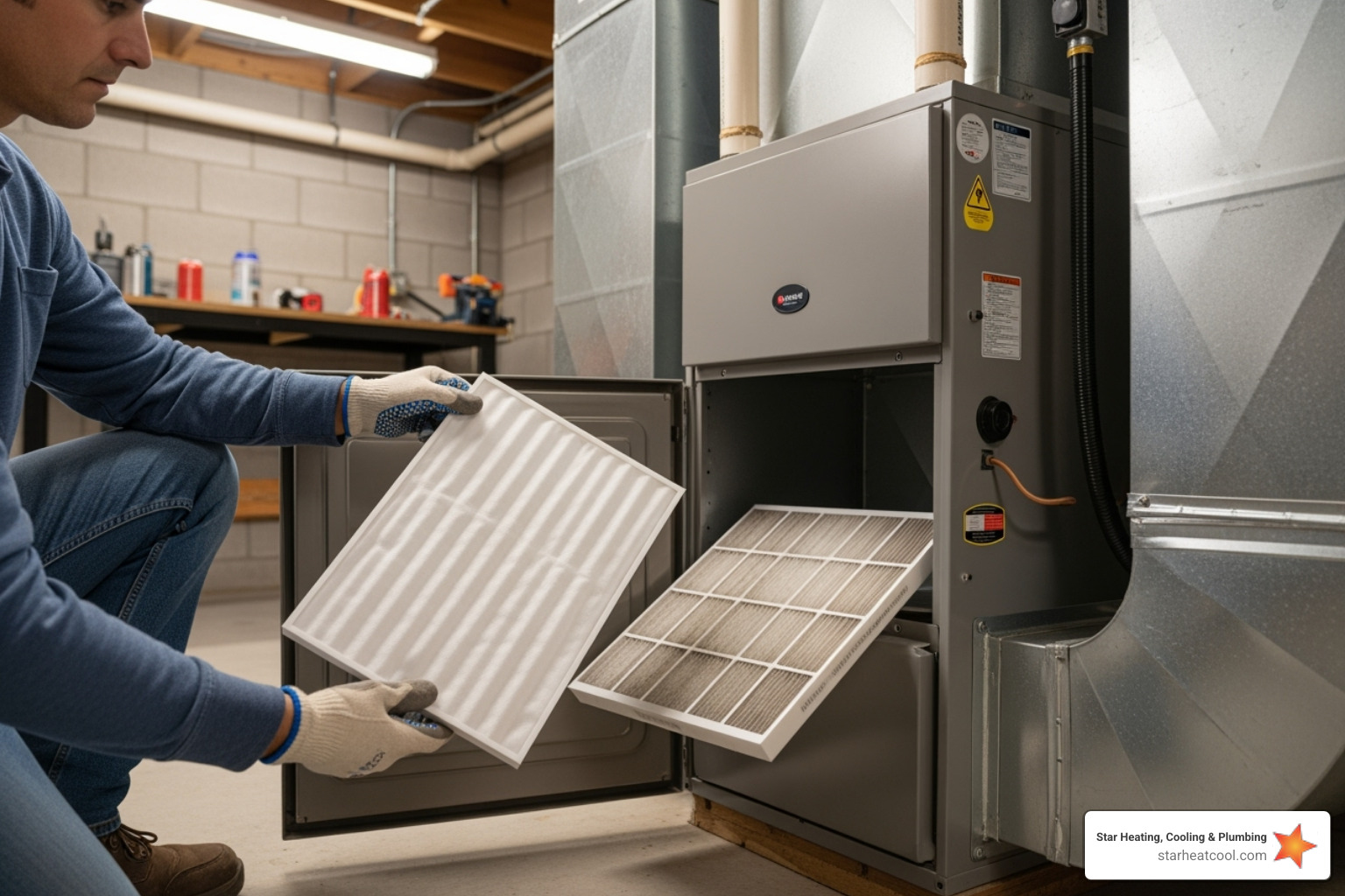 of a homeowner replacing a dirty HVAC air filter - heat pump not working in bargersville in of a homeowner replacing a dirty HVAC air filter - heat pump not working in bargersville in