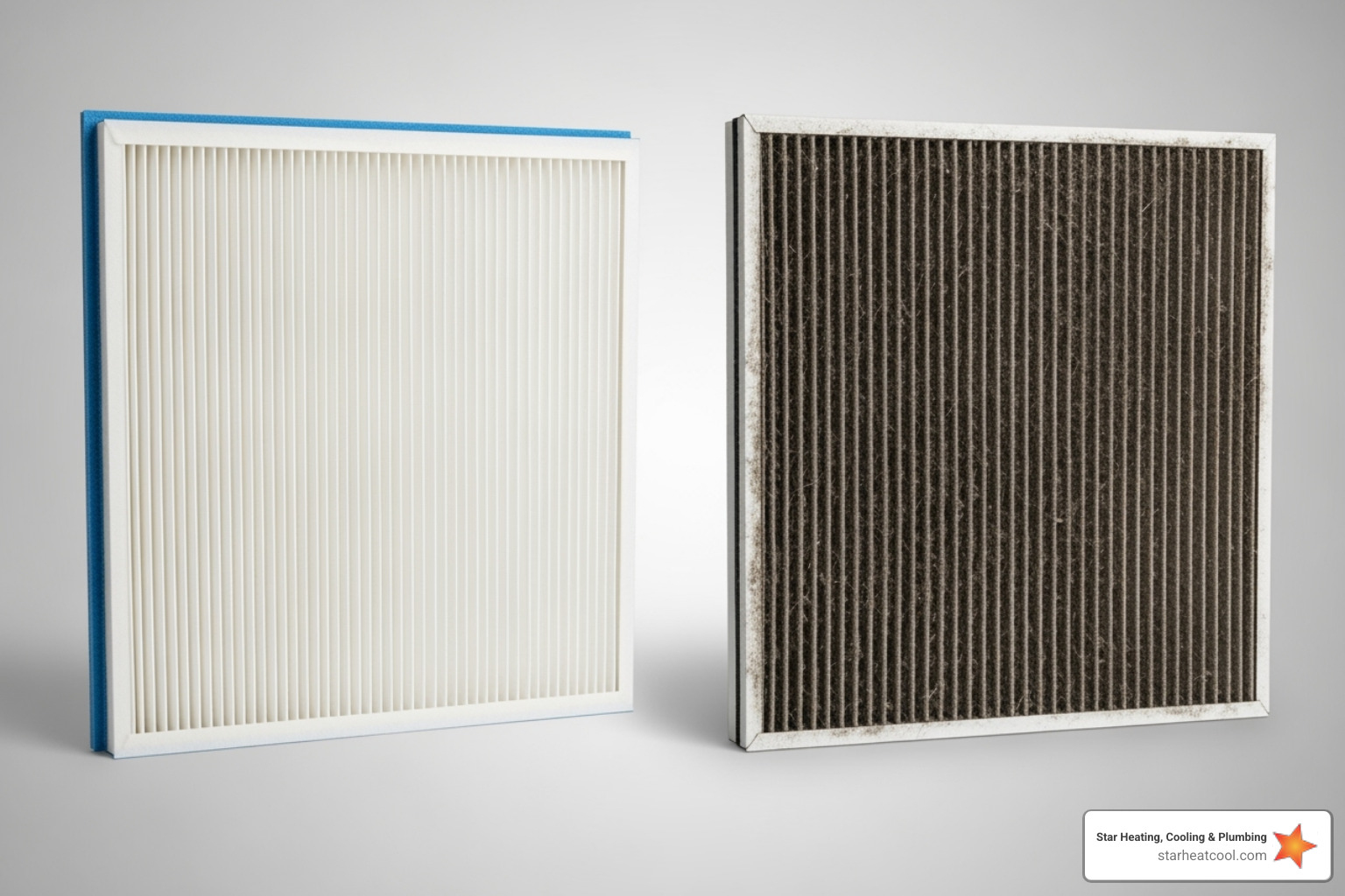 dirty vs. clean furnace air filter - heating blowing cold air in meridian hills in dirty vs. clean furnace air filter - heating blowing cold air in meridian hills in