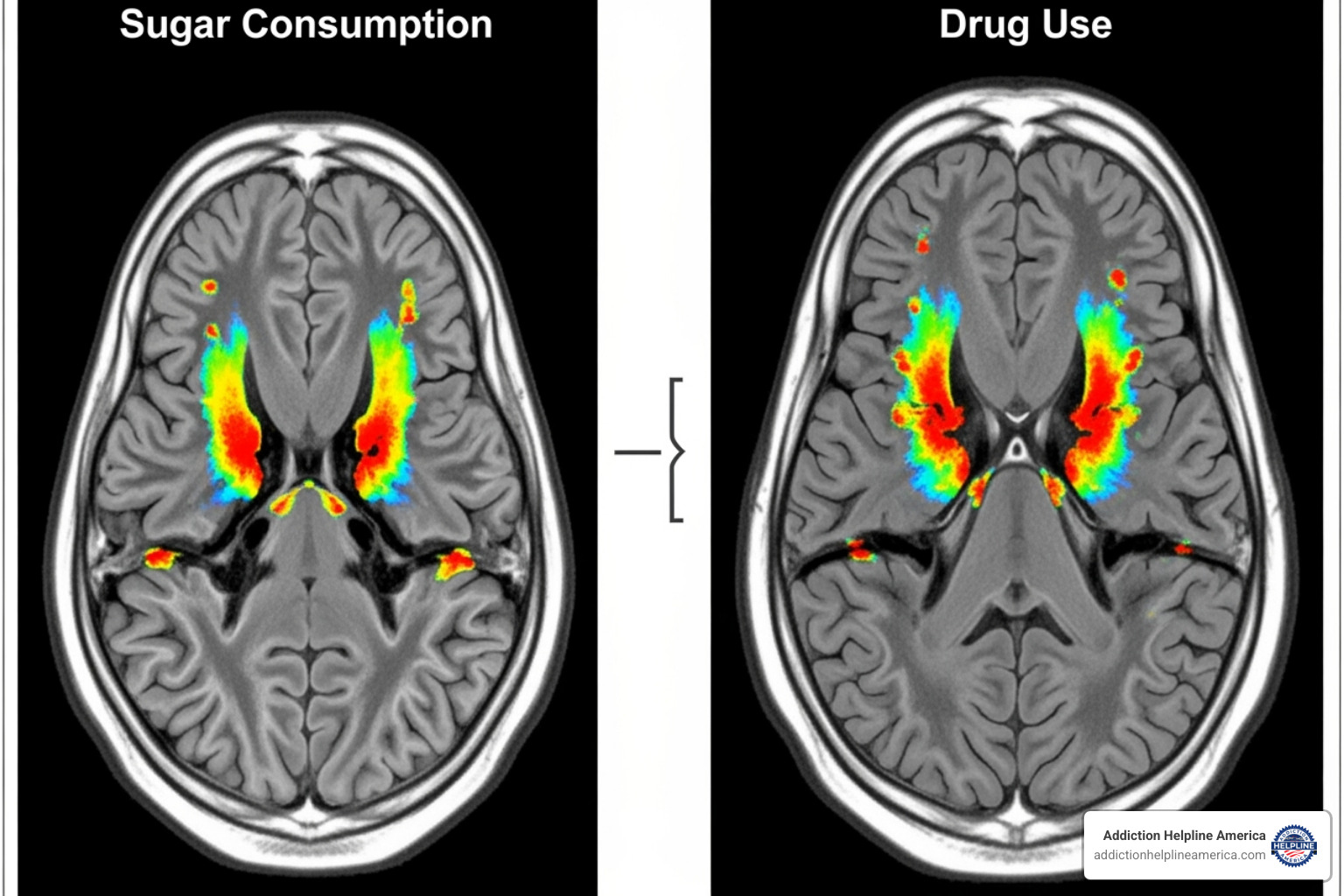 brain scan of someone eating sugar to a scan related to drug use - can msg and other chemicals in food cause drug addiction
