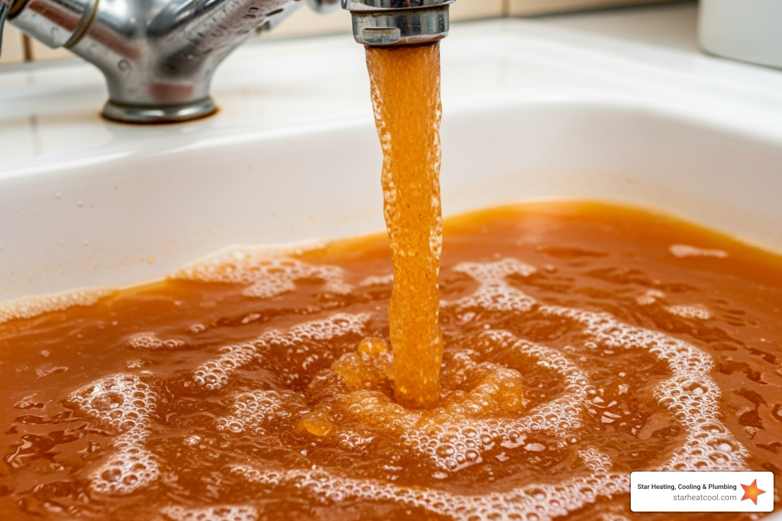 rusty water coming from a faucet - licensed water heater contractor in anderson in